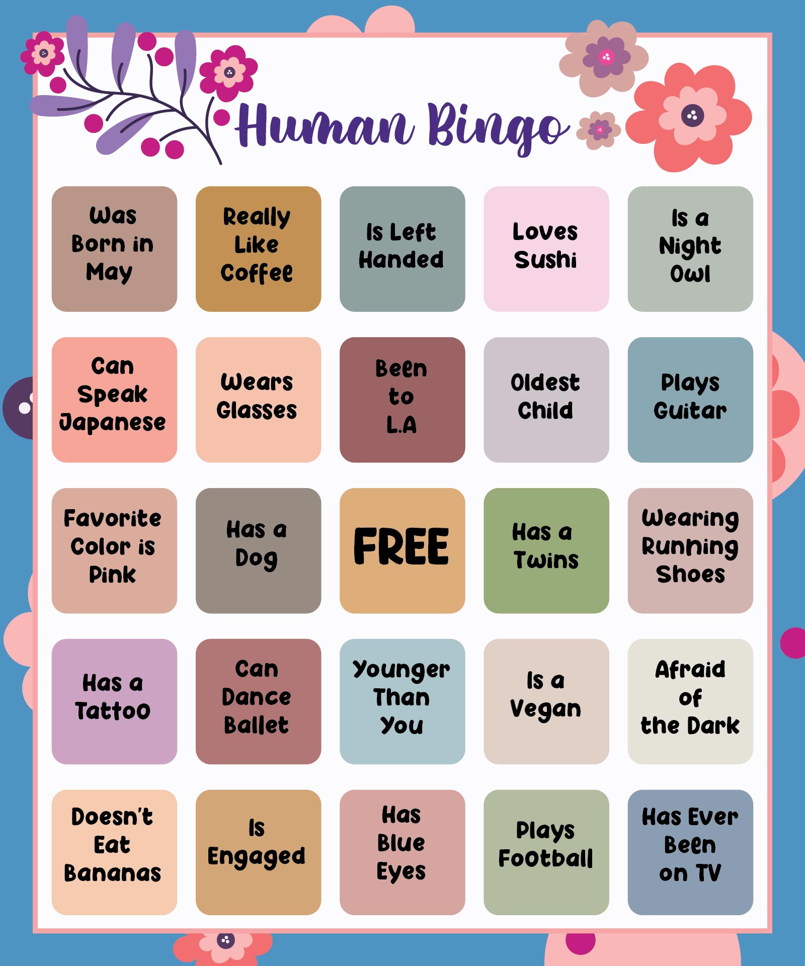 15 Best Printable Human Bingo Templates
