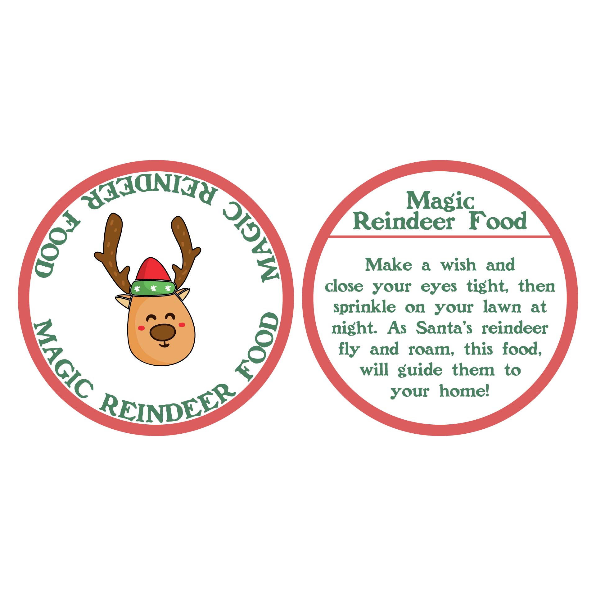 #abu CHRISTMAS REINDEER FOOD POEM STICKERS LABELS x 1000 