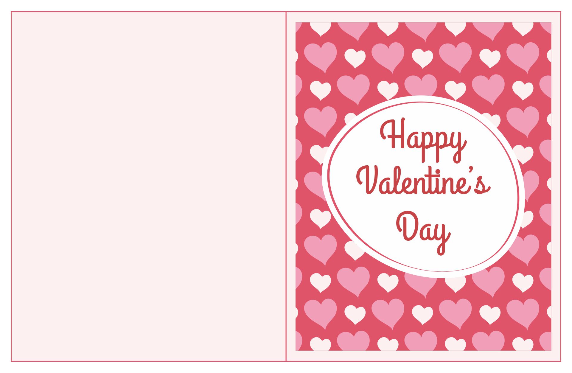 Valentine Card Template Printable Free