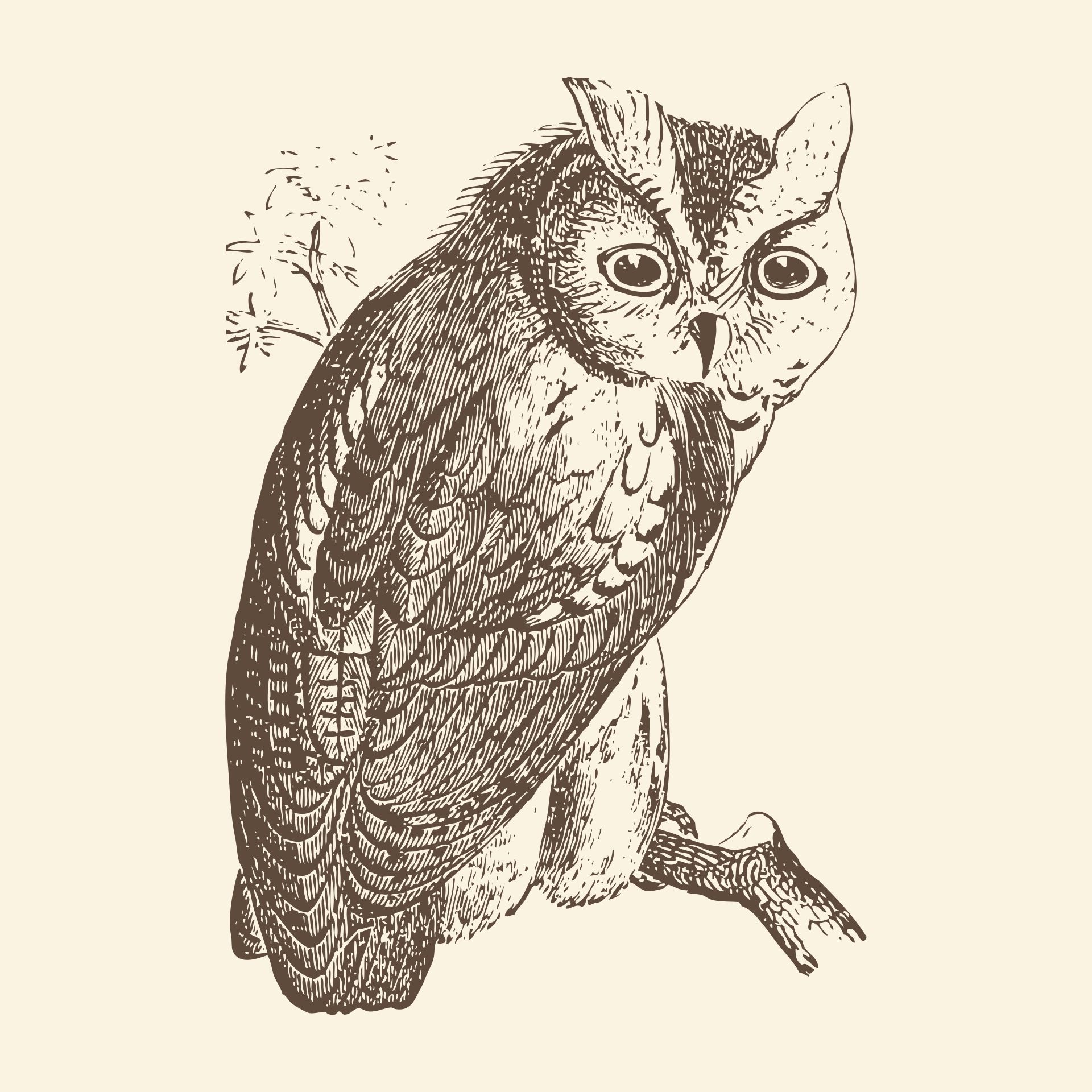 Printable Vintage Halloween Owl