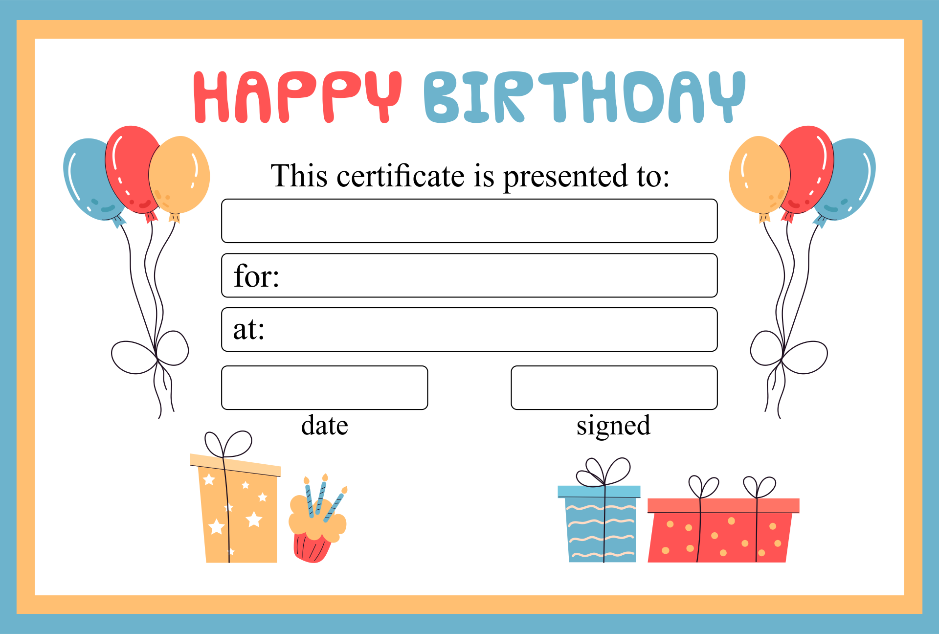 Happy Birthday Gift Certificate