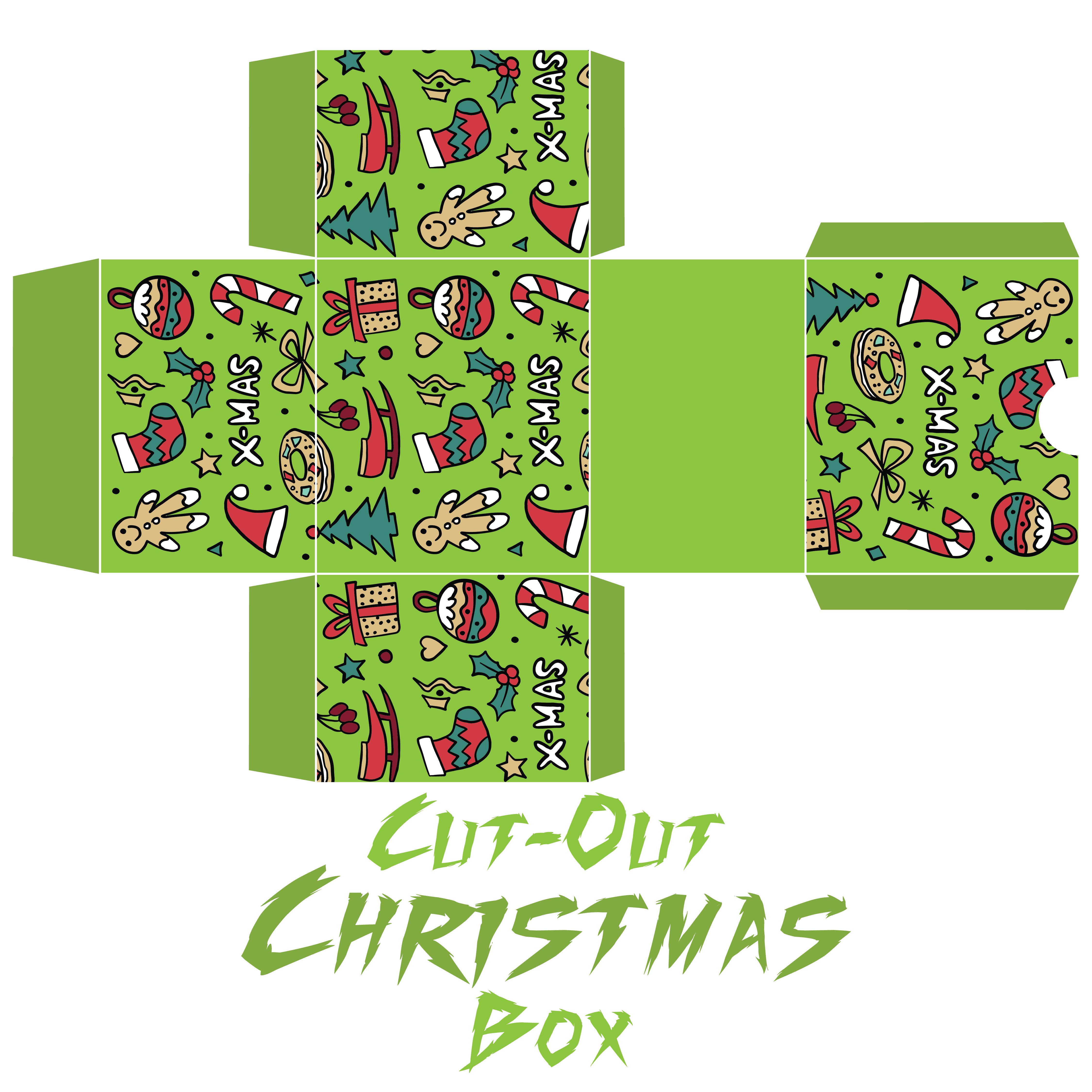 10 Best Free Printable Christmas Gift Box Template - printablee.com