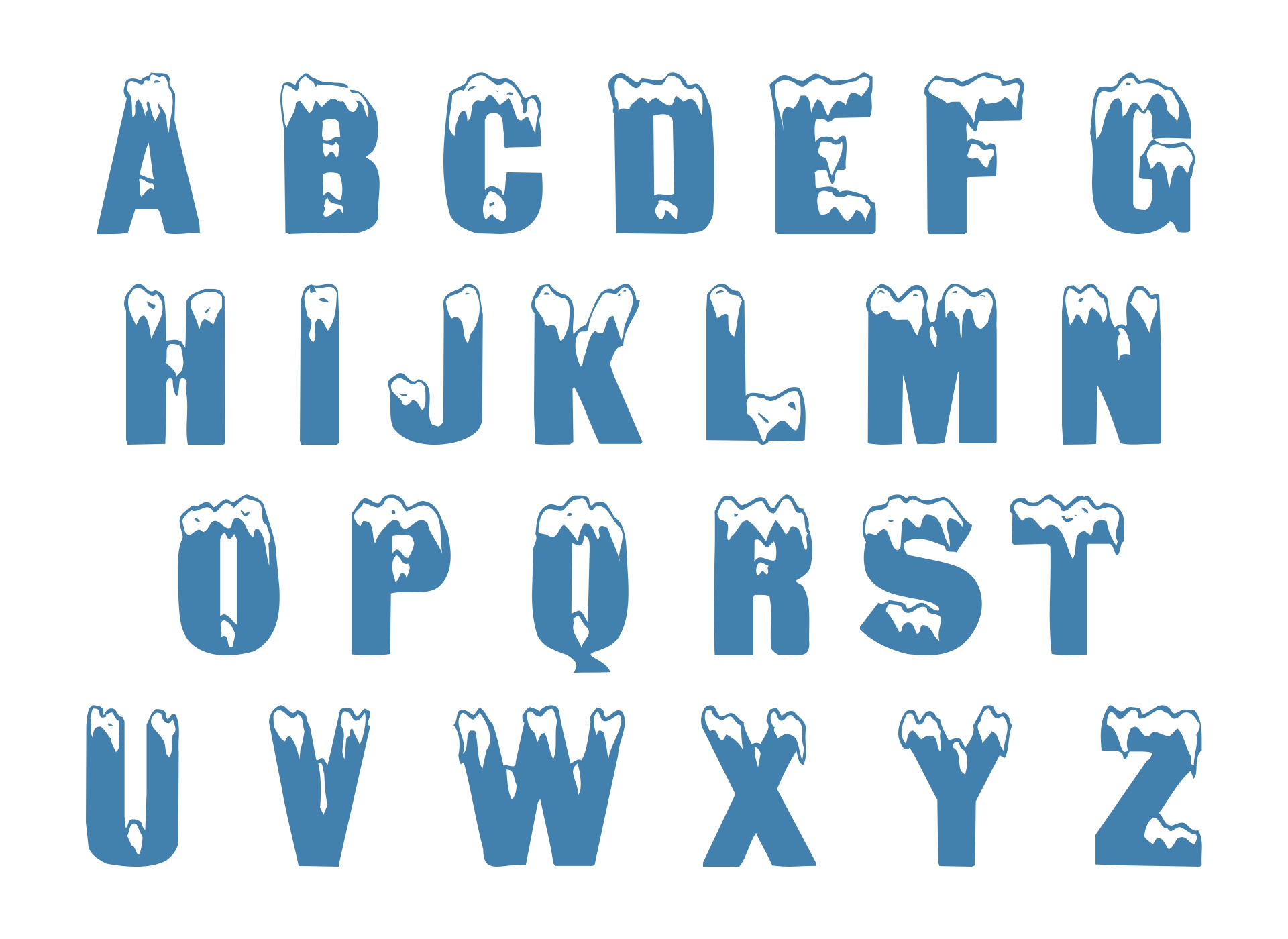 Frozen Letters Font Alphabet Printable 69441 