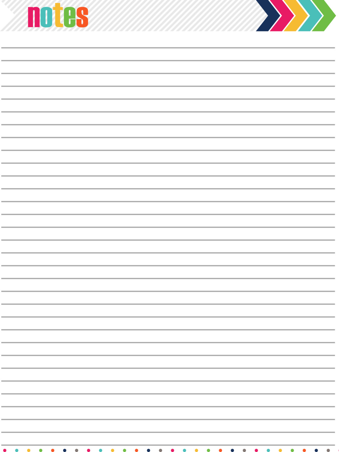 Printable Daily Notes Page