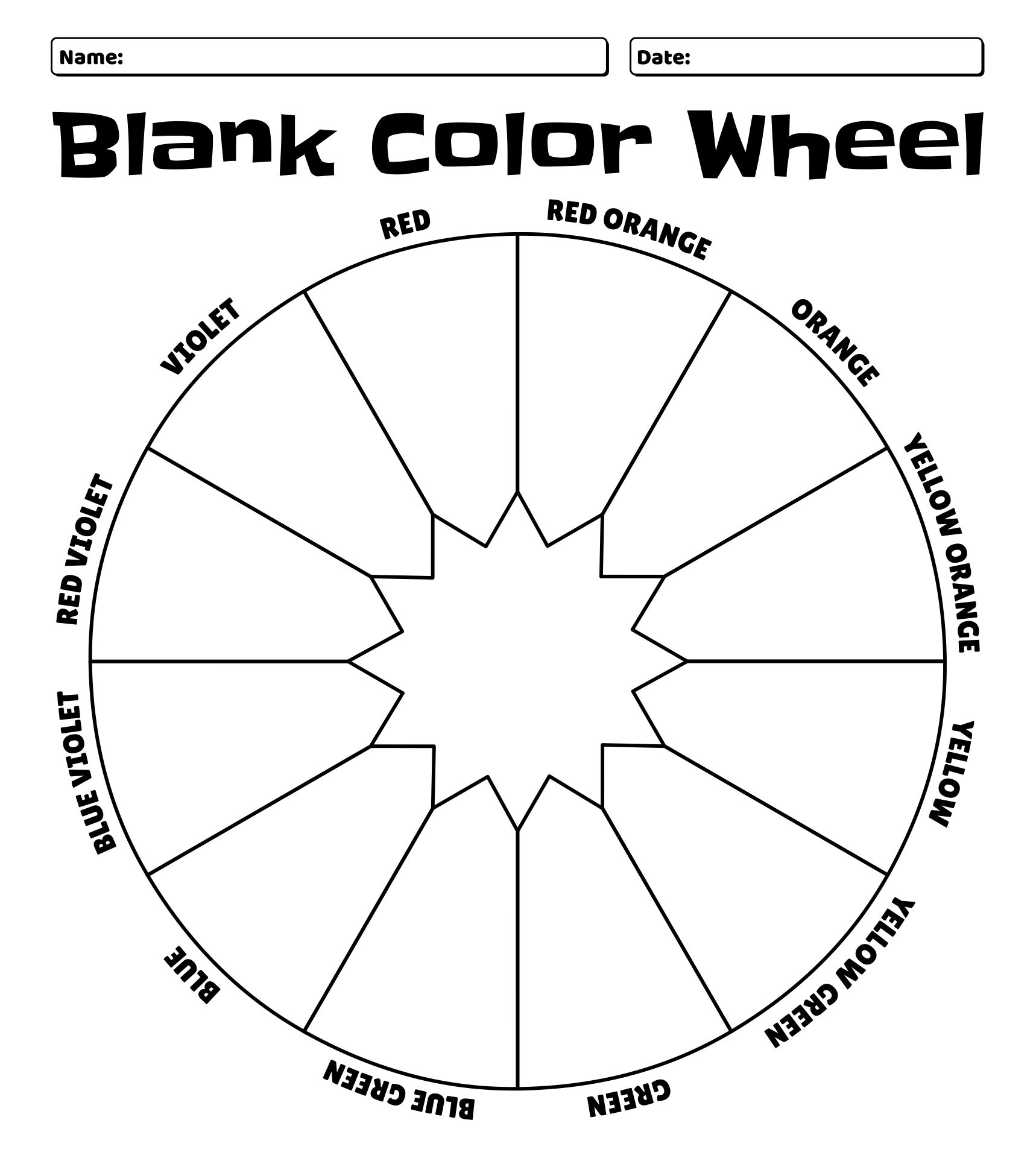 Blank Color Theory Chart Printable Vrogue co