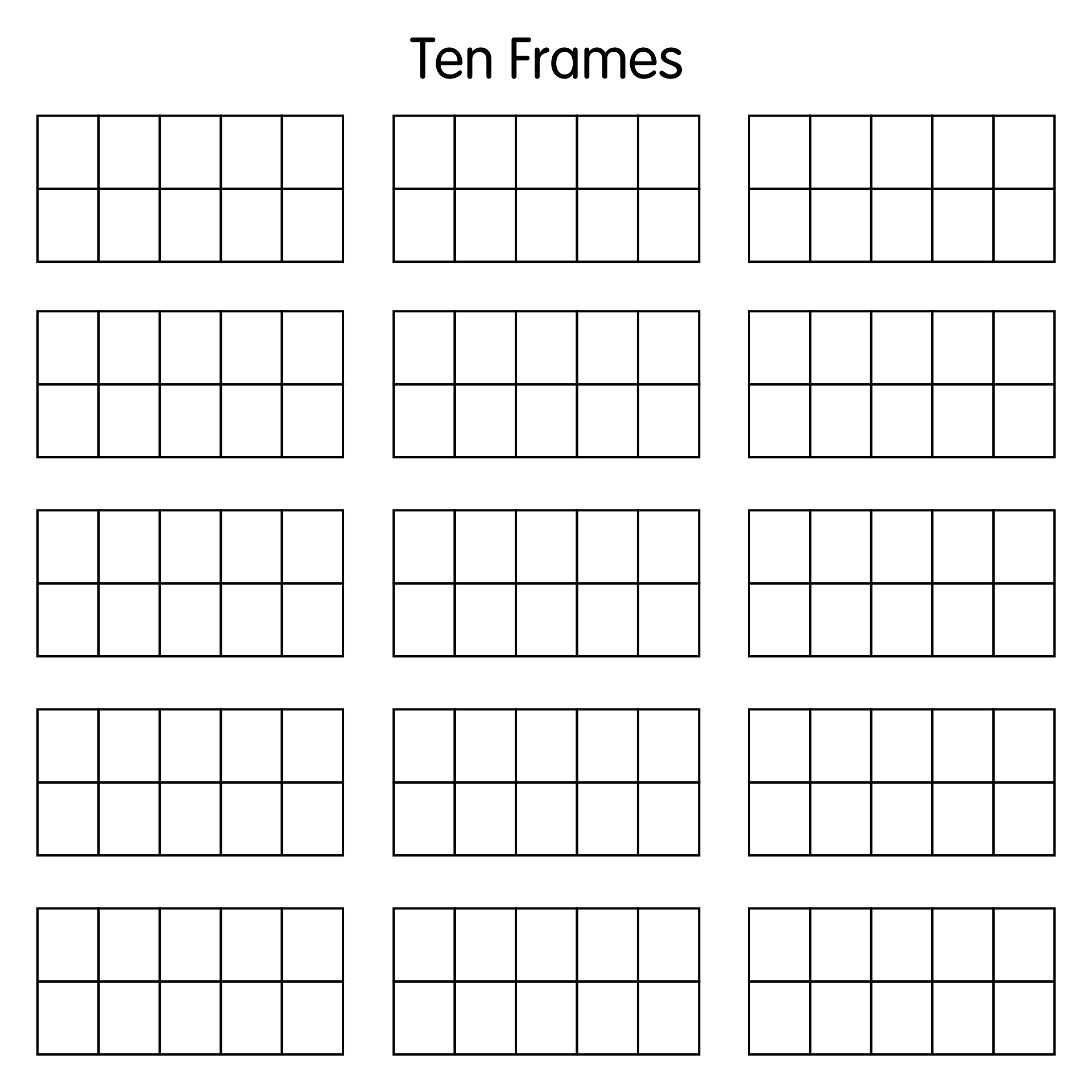 Ten Frames Printable Printable Word Searches
