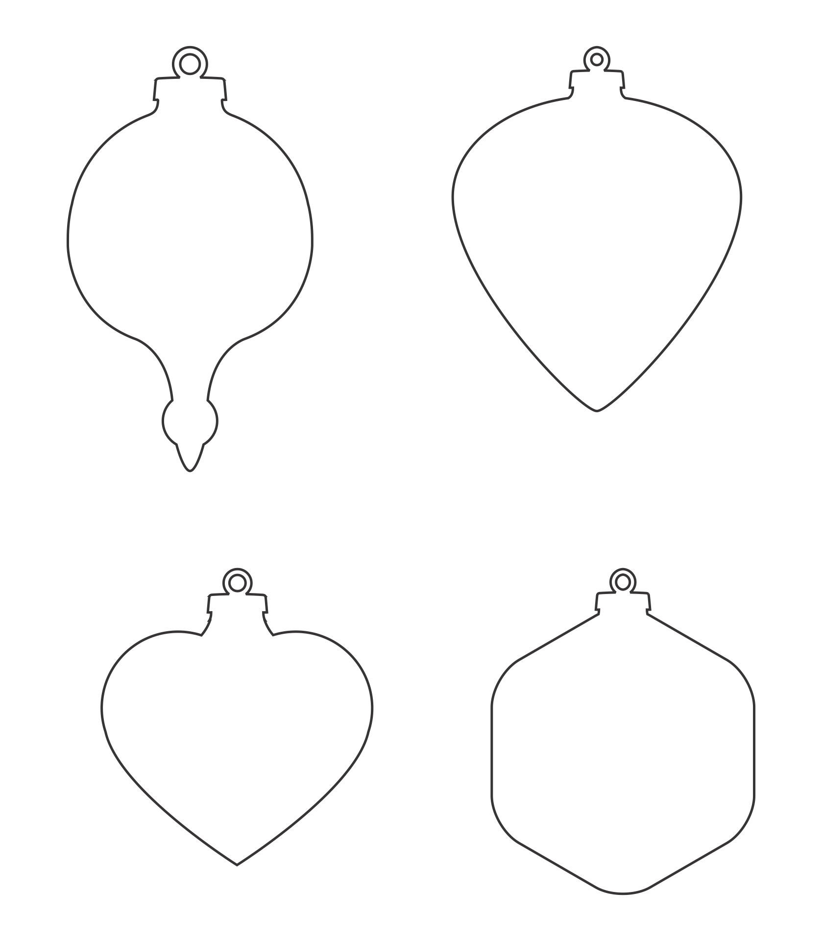 Christmas Ornament Templates - 15 Free PDF Printables | Printablee
