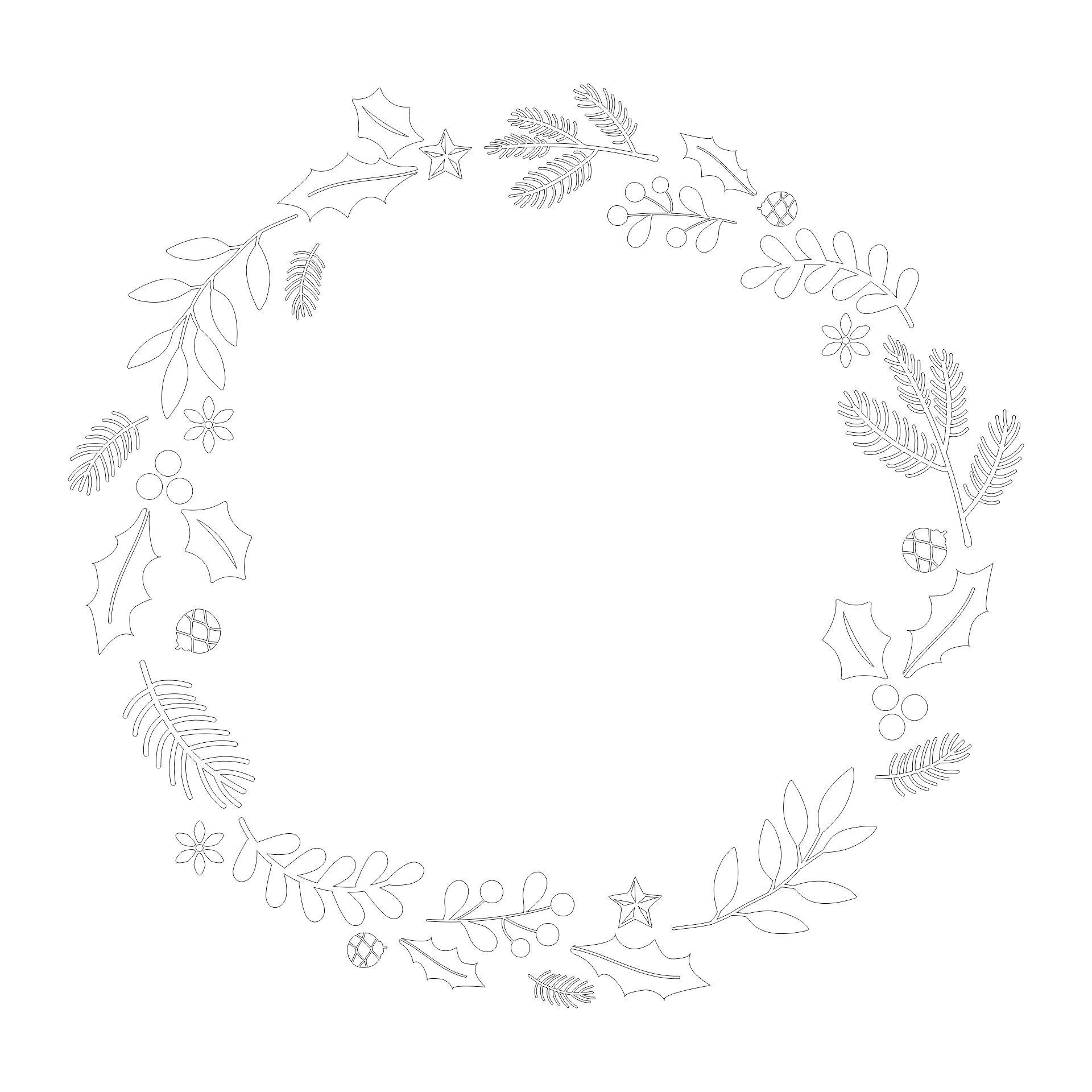 Wreath Template 10 Free PDF Printables Printablee