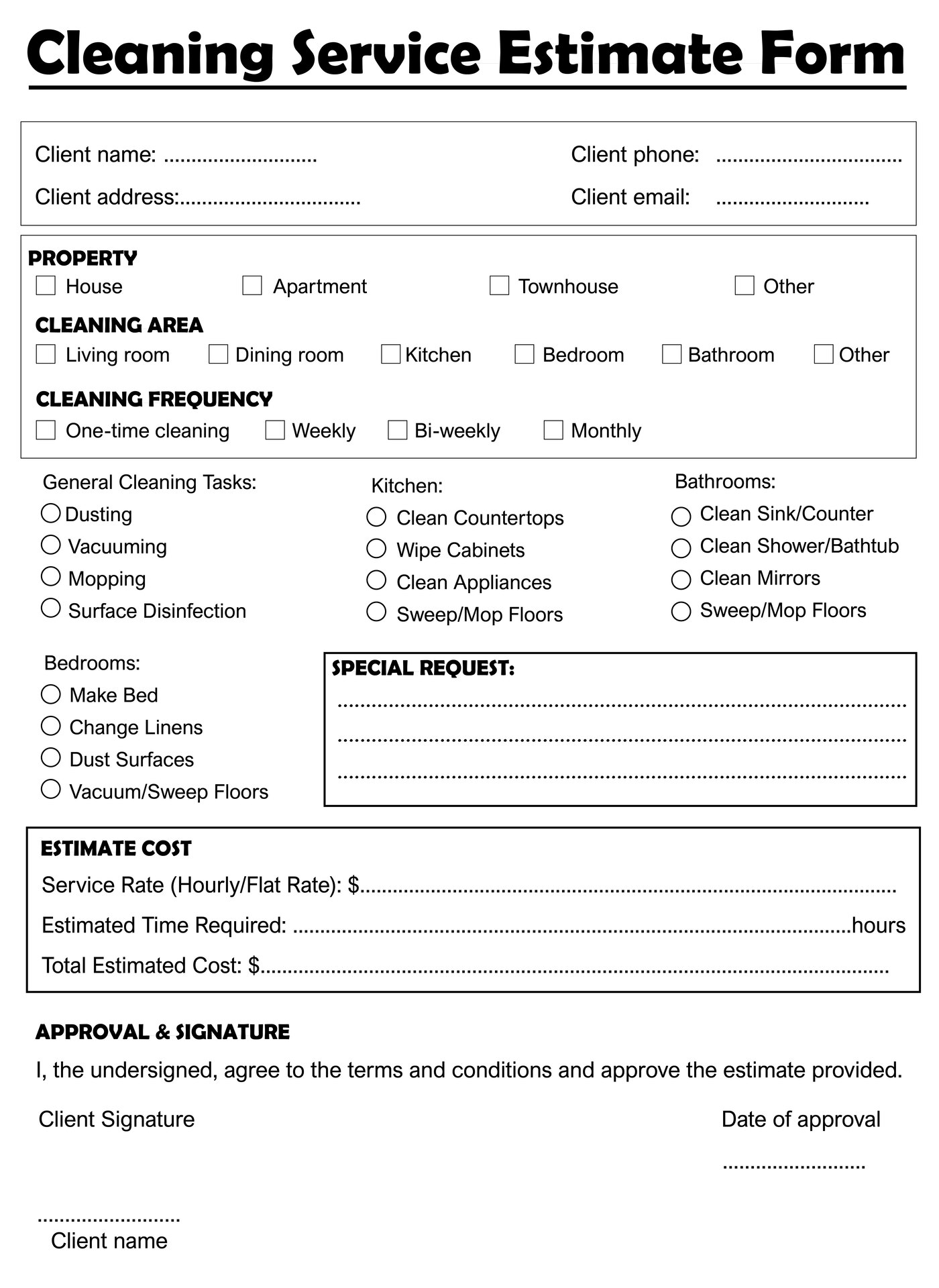 11 Best Free Printable Cleaning Business Forms PDF For Free At Printablee