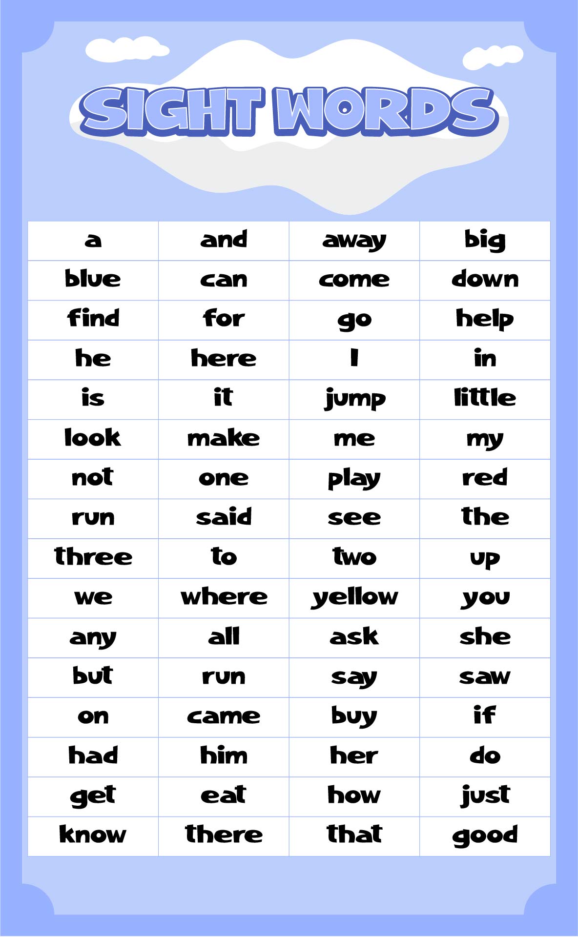 4 Best Dolch Sight Words Free Printable Printablee