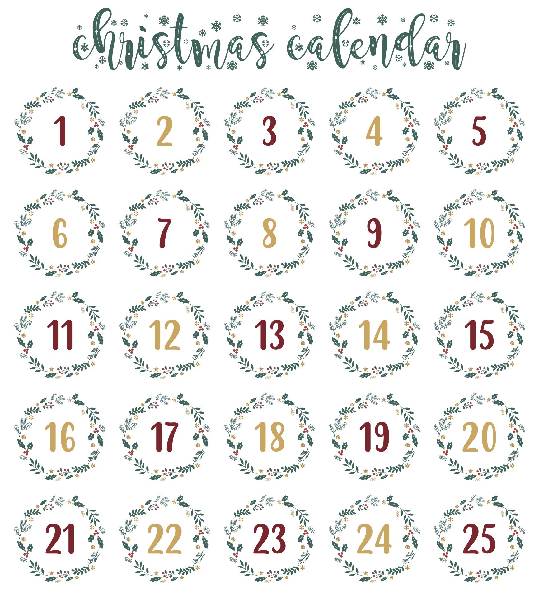 15 Best Printable Christmas Advent Numbers Pdf For Free At Printablee