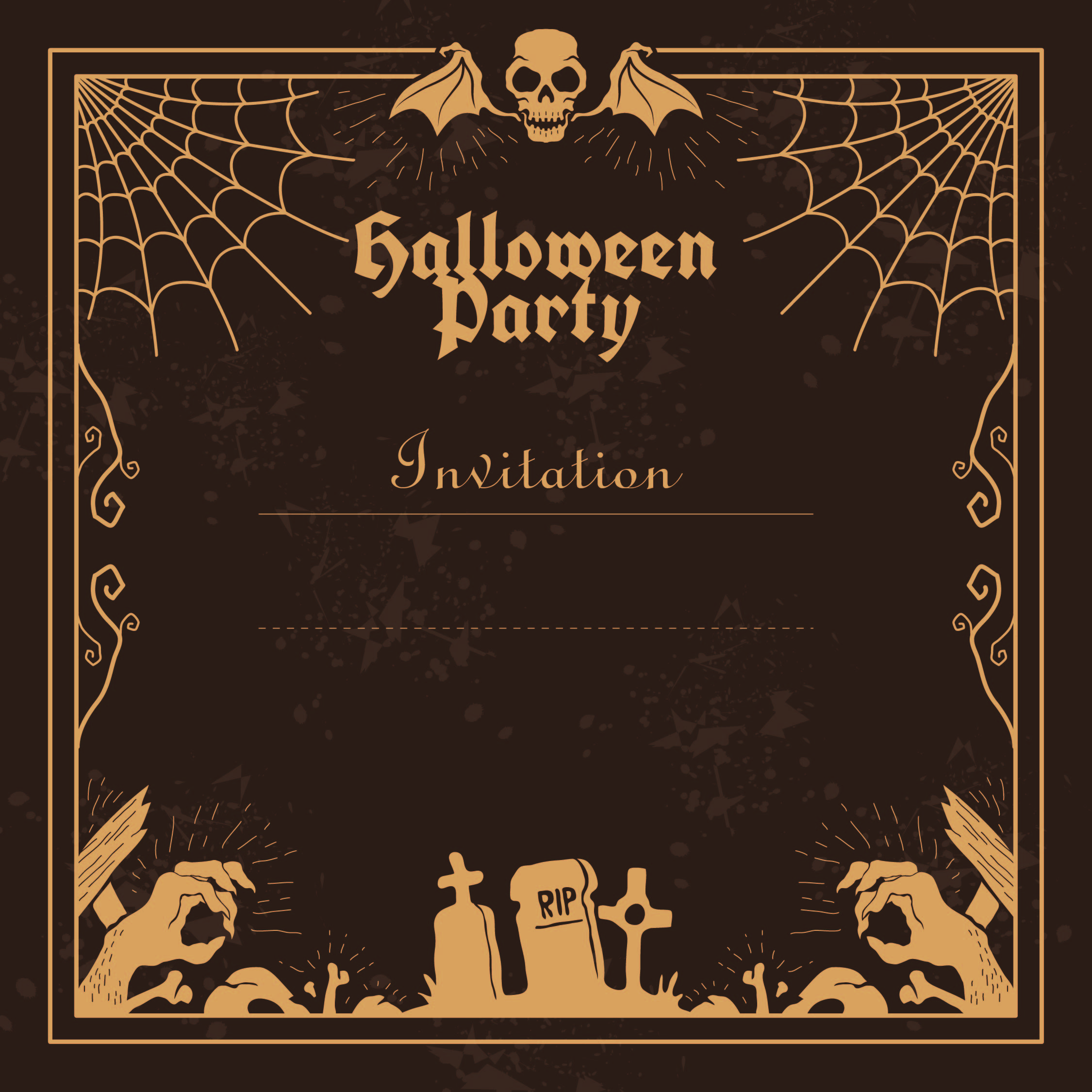 Halloween Invitation Template Free Printable Black And White