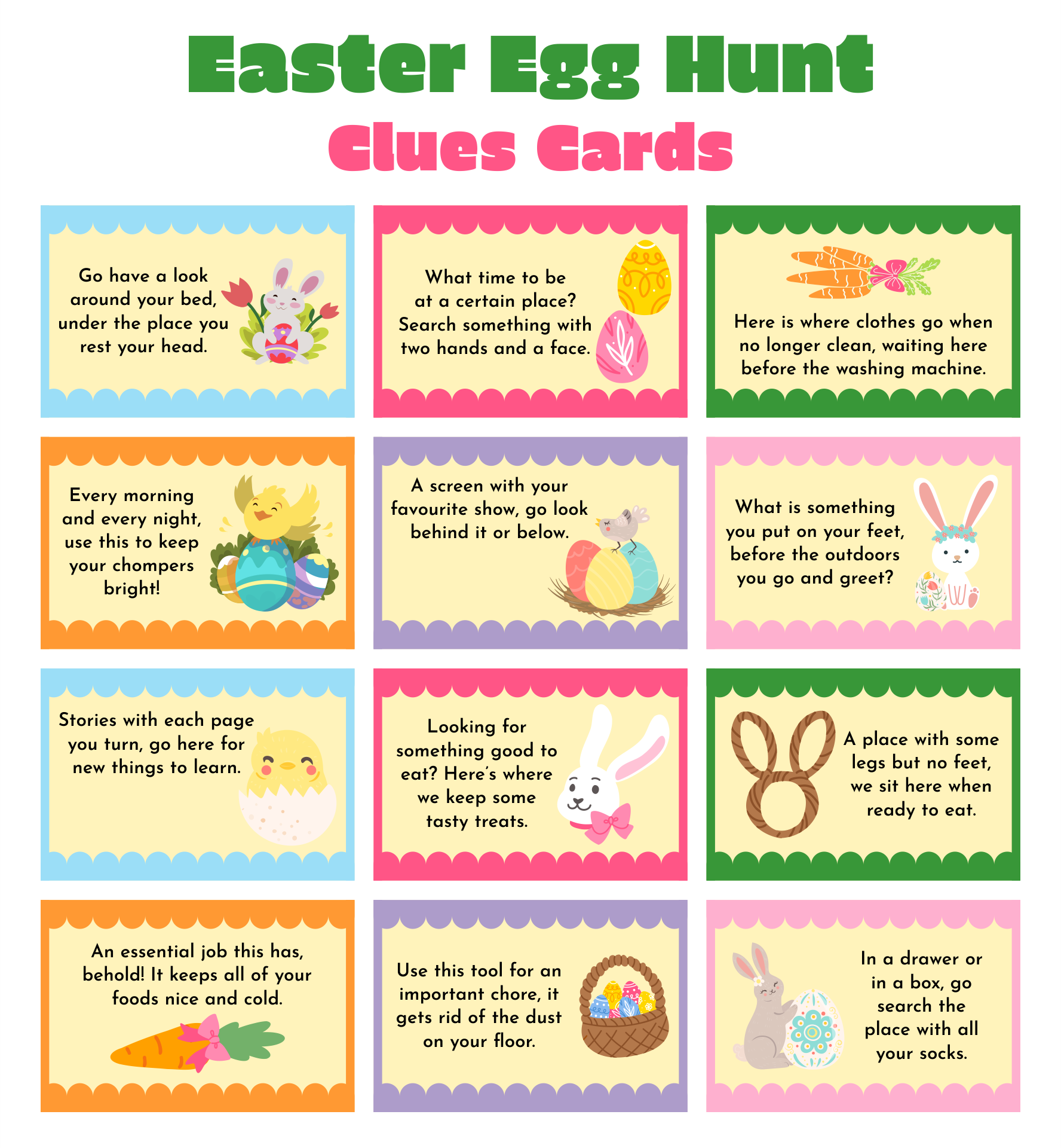 Easter Search Clue Printables