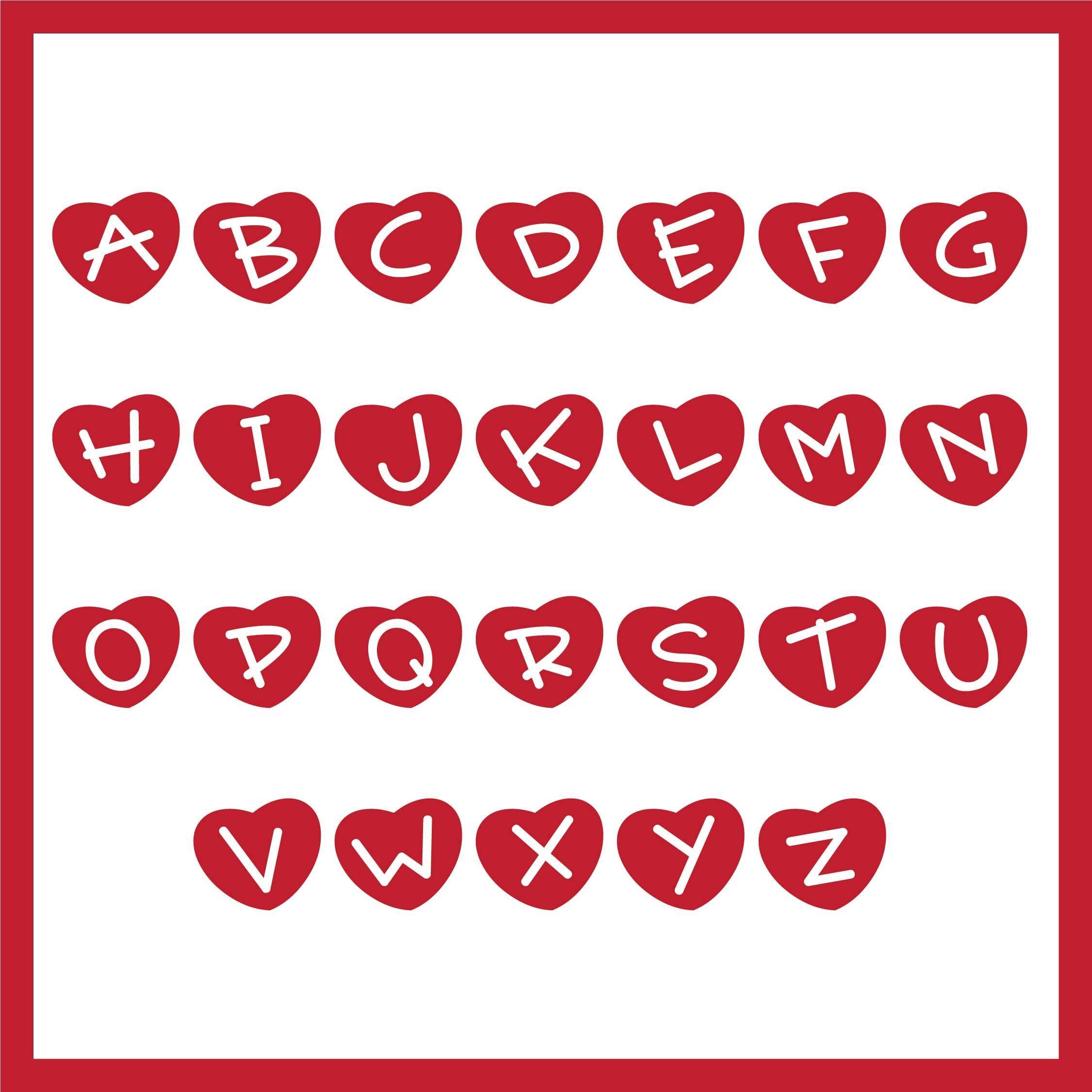 Printable Heart Alphabet Letters