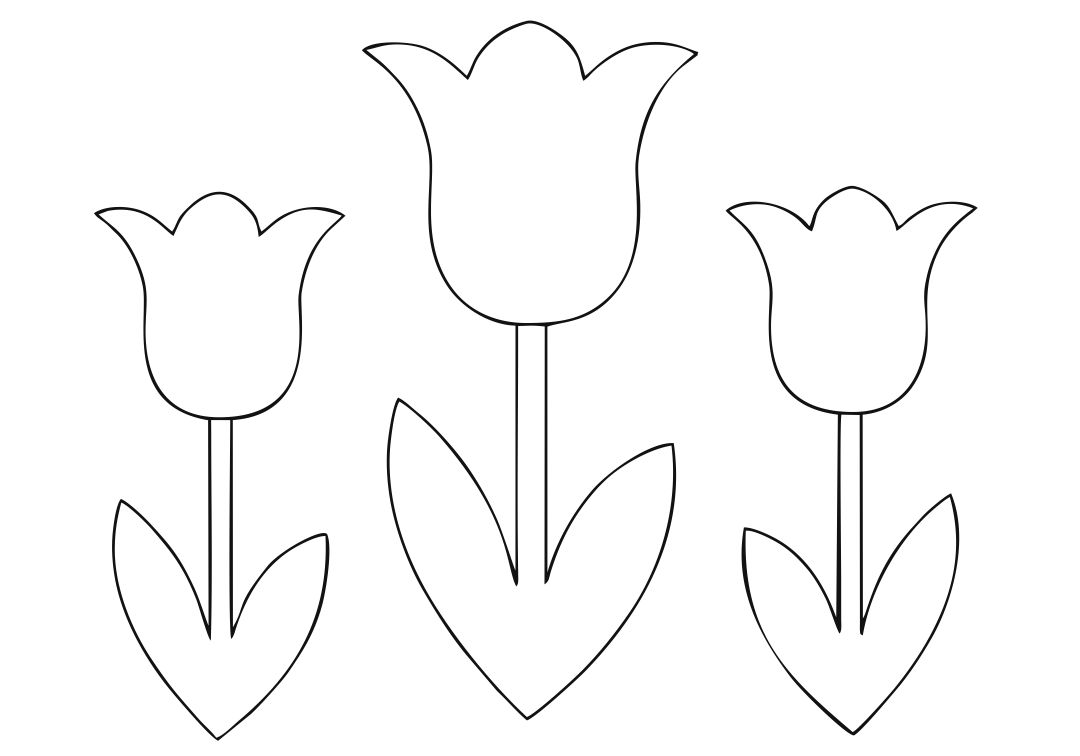 Tulip Stencil 10 Free PDF Printables Printablee