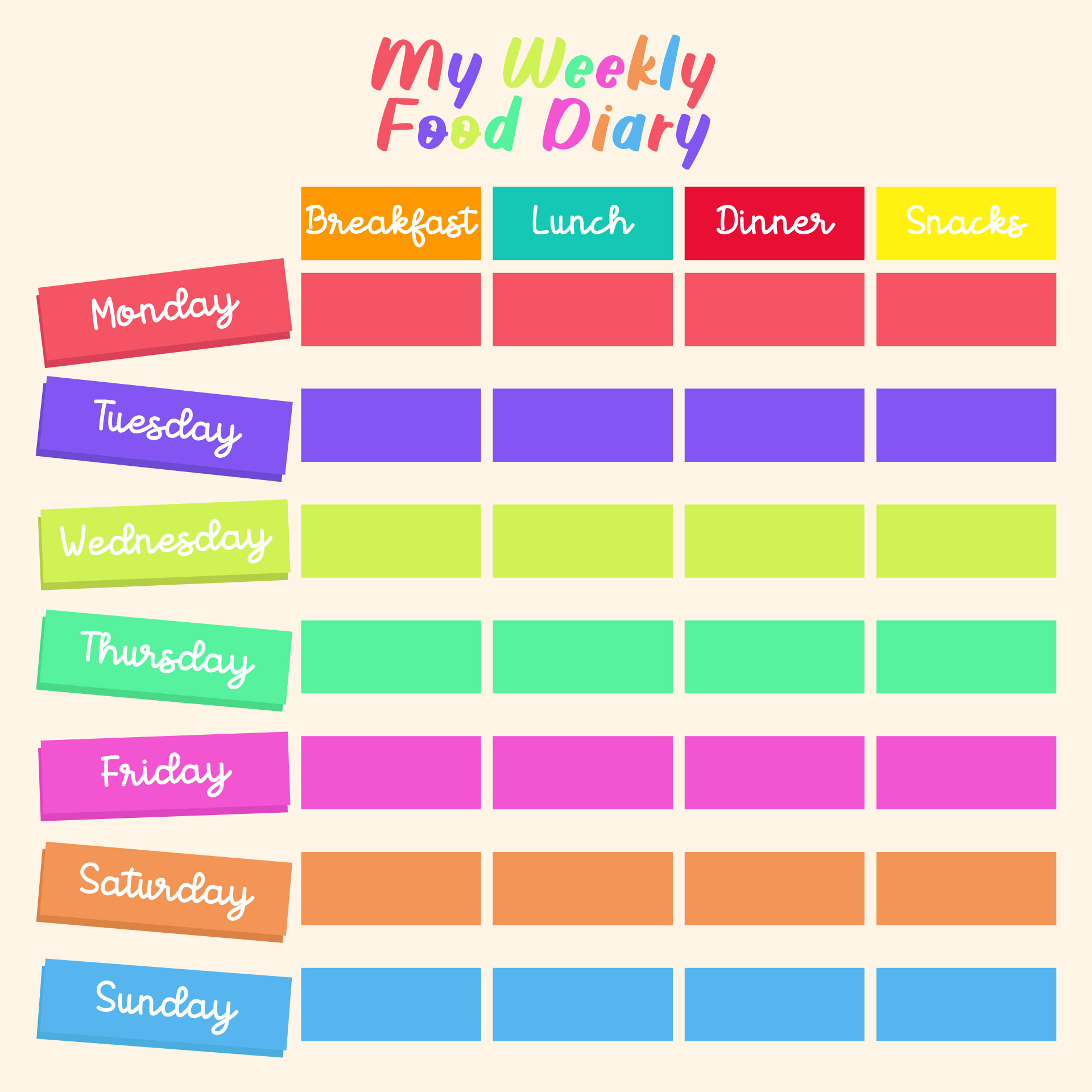 10 Best Printable Weekly Food Log Journal PDF For Free At Printablee