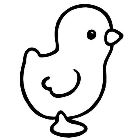 Baby Chick Outline Template