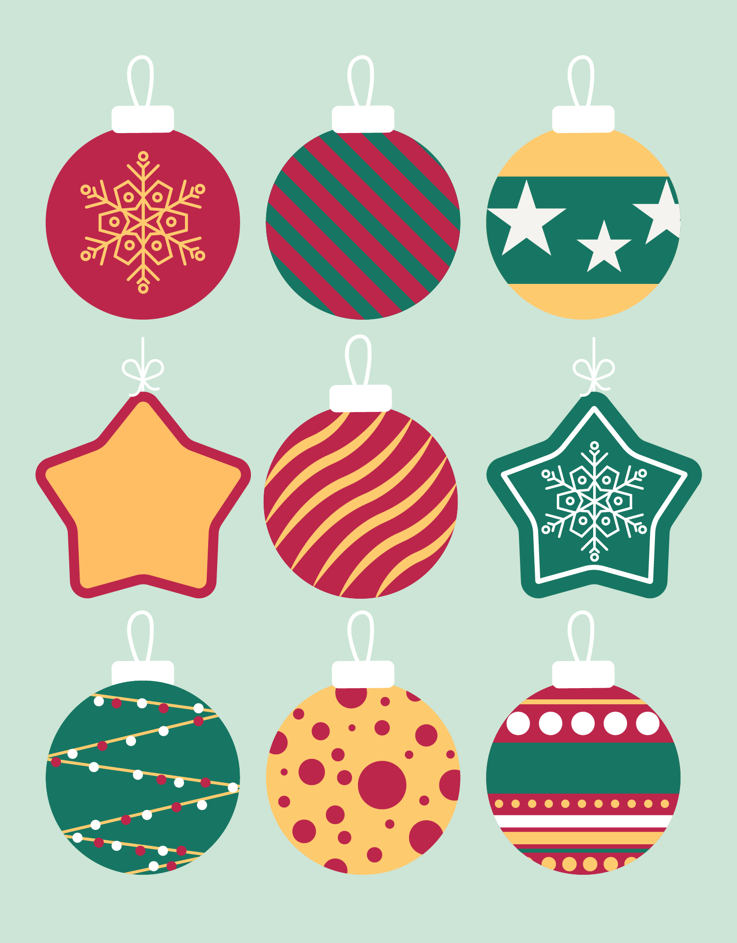 Christmas Ornaments Cutouts 10 Free PDF Printables Printablee