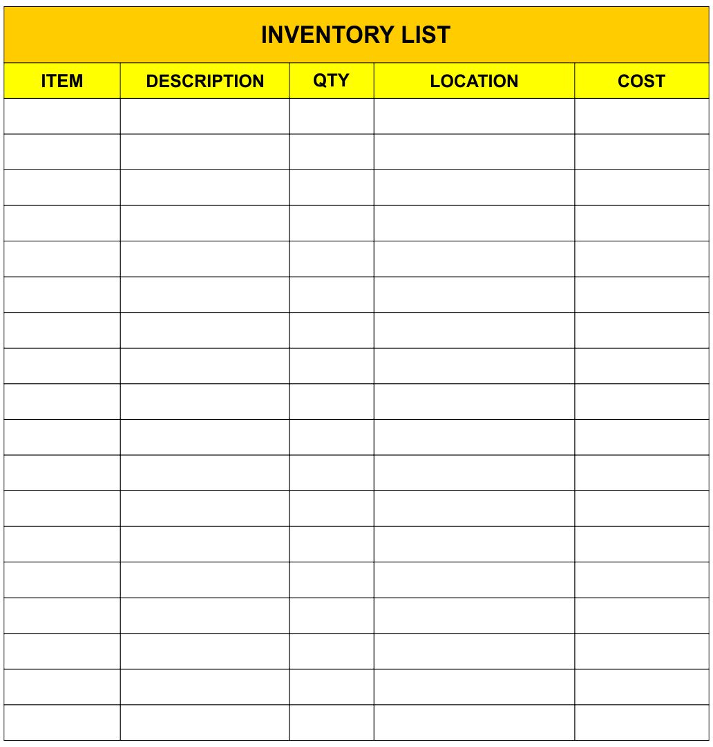 10 Best Free Printable Inventory Log Sheet for Free at