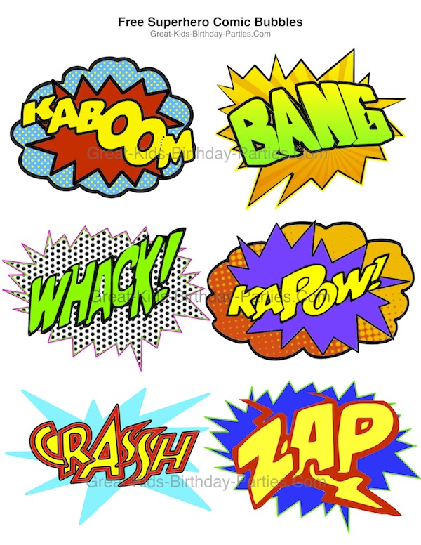 Printable Superhero Words