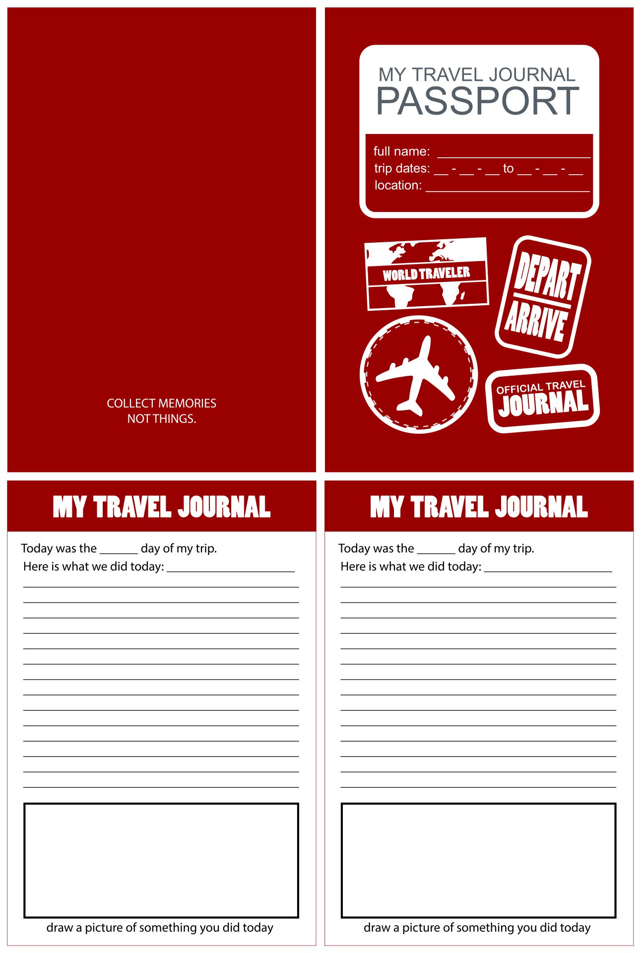 Free Printable Travel Journal Template Printable Word Searches