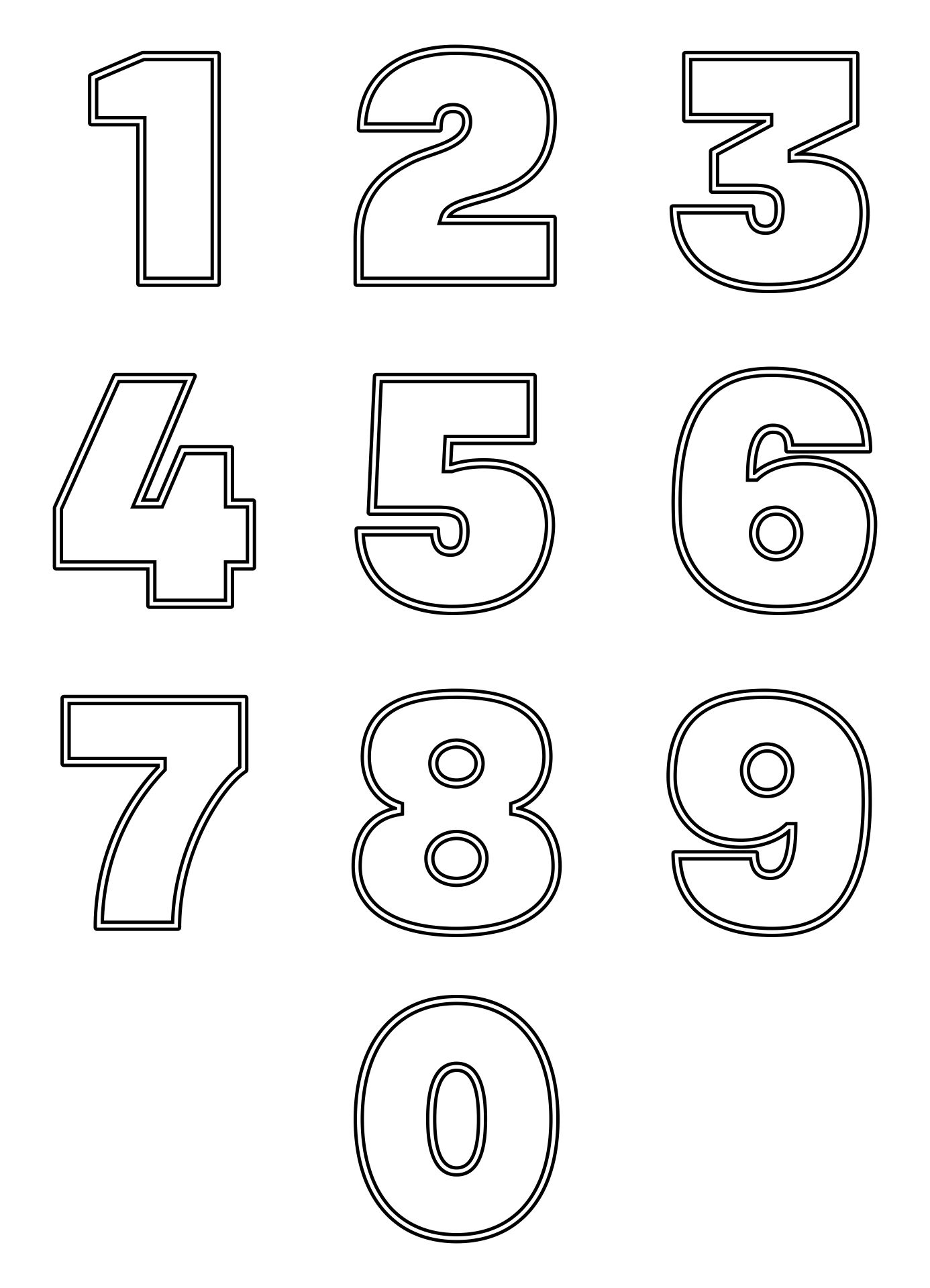 4 Best Images of Printable Number Outlines - Printable Bubble Number 2 ...