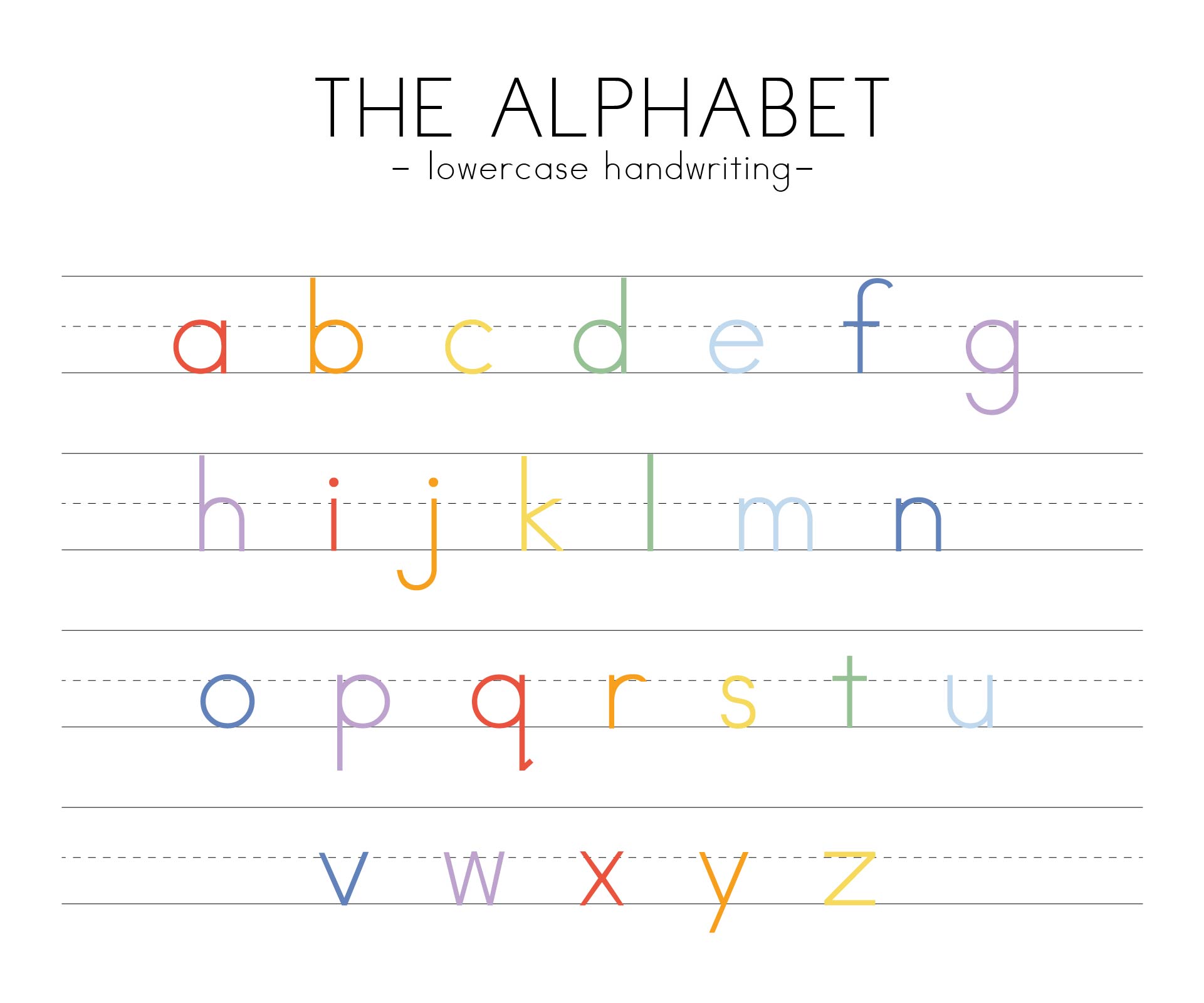 Printable Lower Case Alphabet