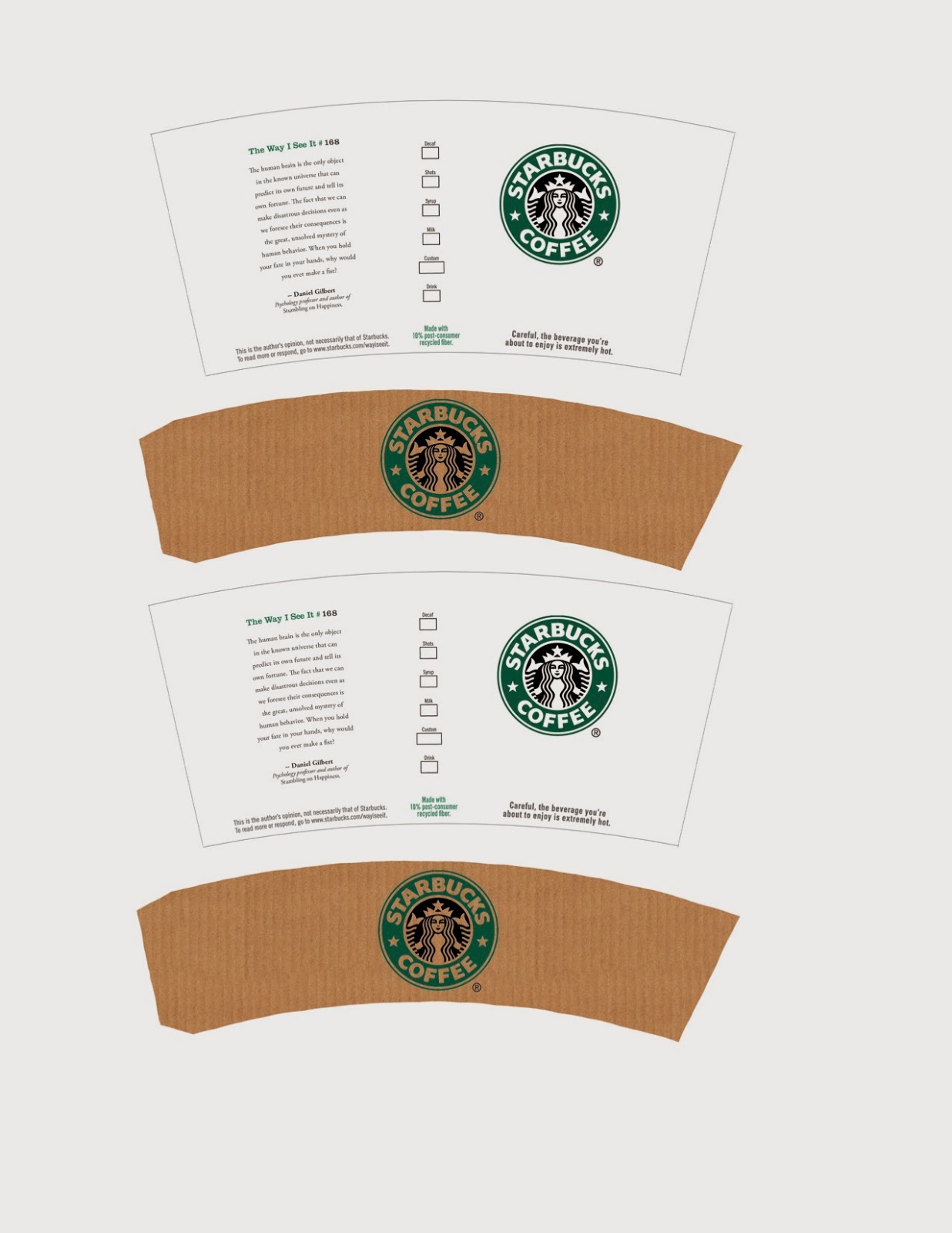 Mini Starbucks Cup Template