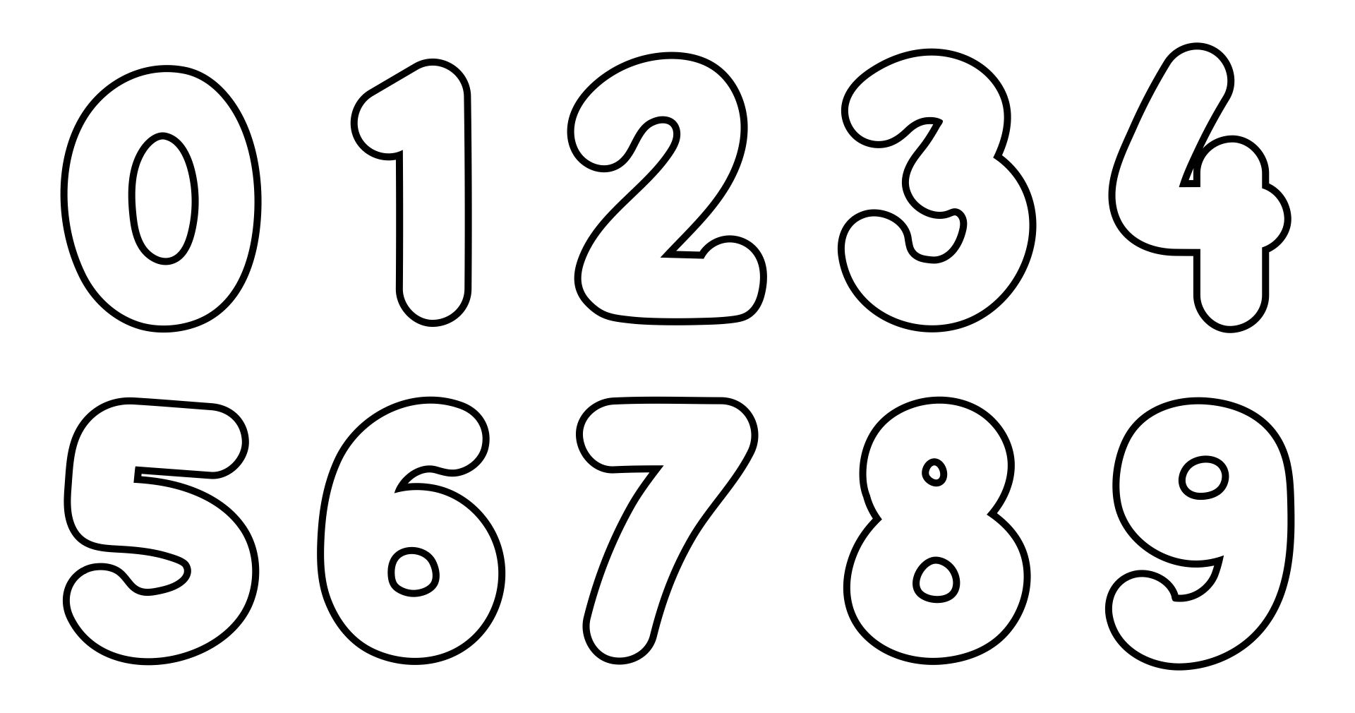 Printable Number Outlines