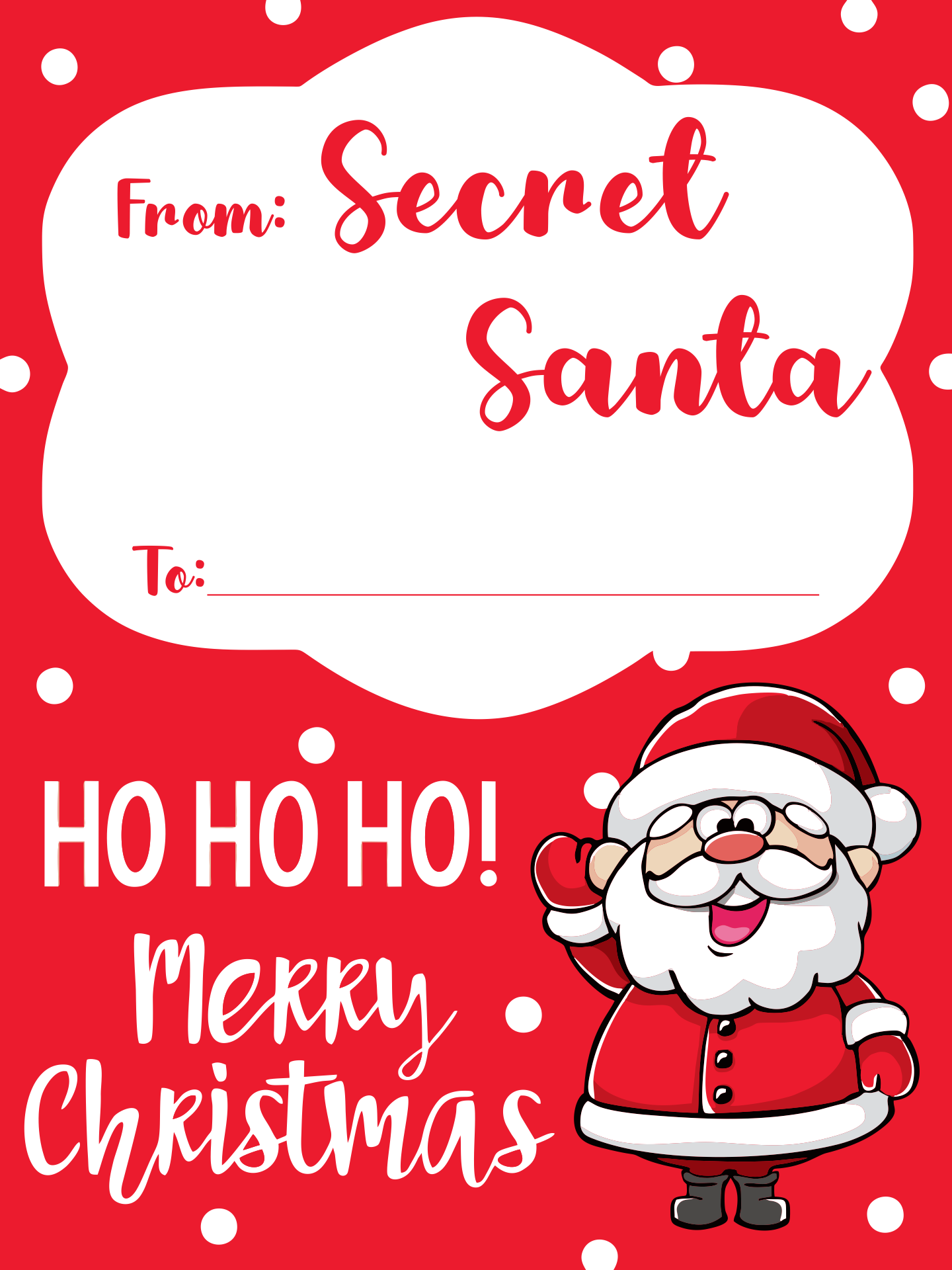 Secret Santa Gift Tags 10 Free PDF Printables Printablee