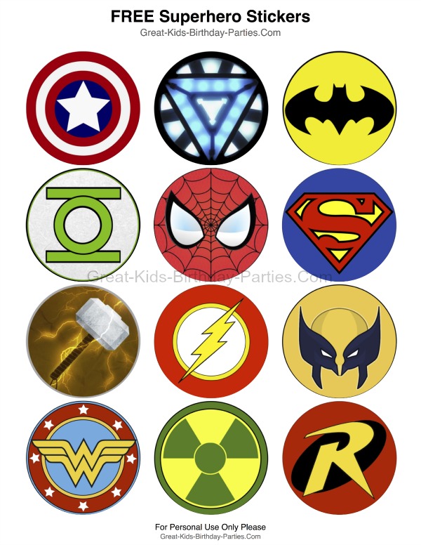 Printable Superhero Logos