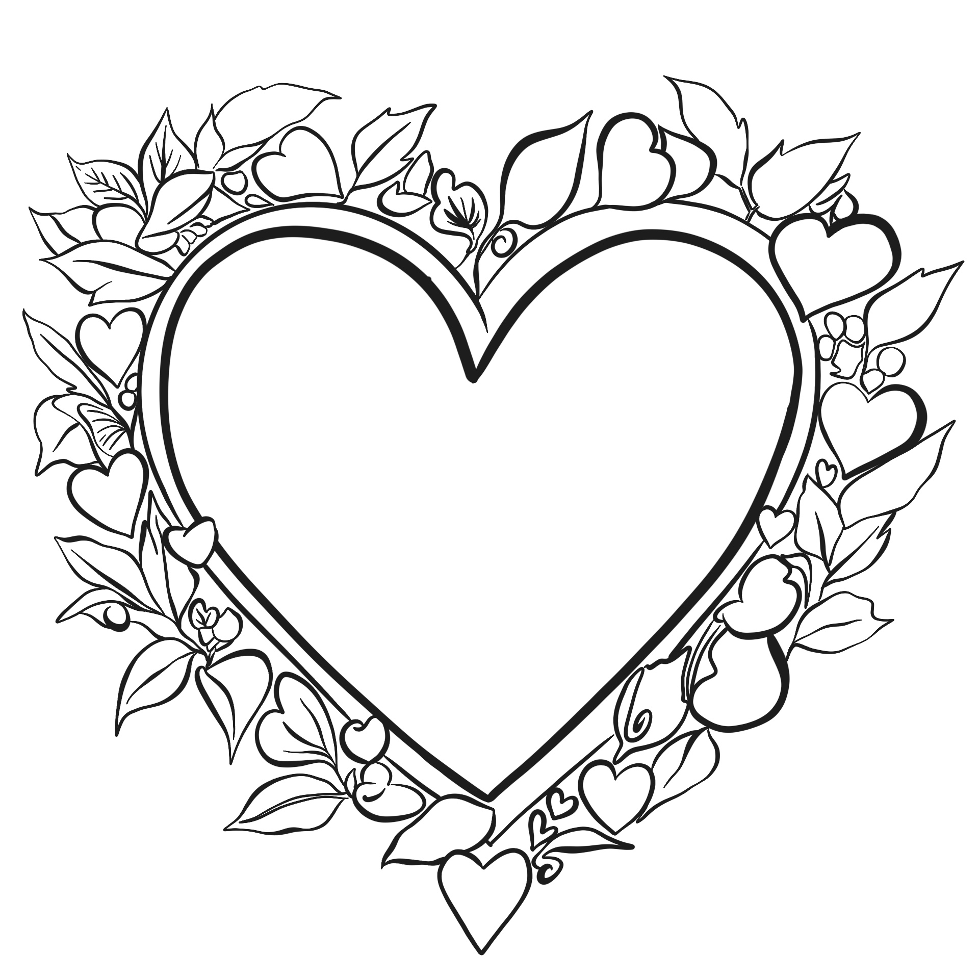 Printable Coloring Picture Frame Heart