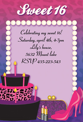 Sweet 16 Birthday Invitations Free