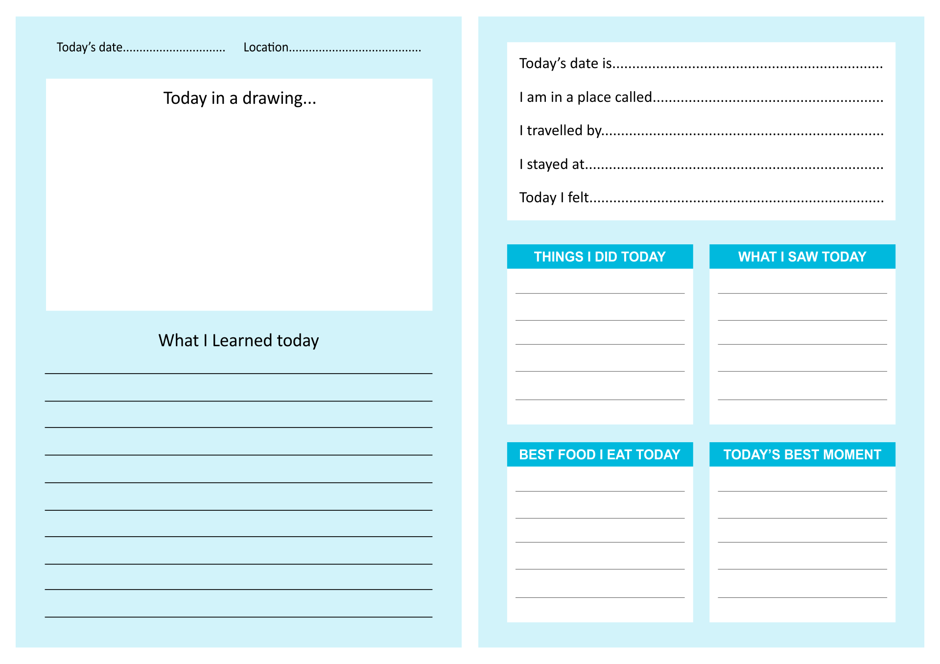 travel daily journal template