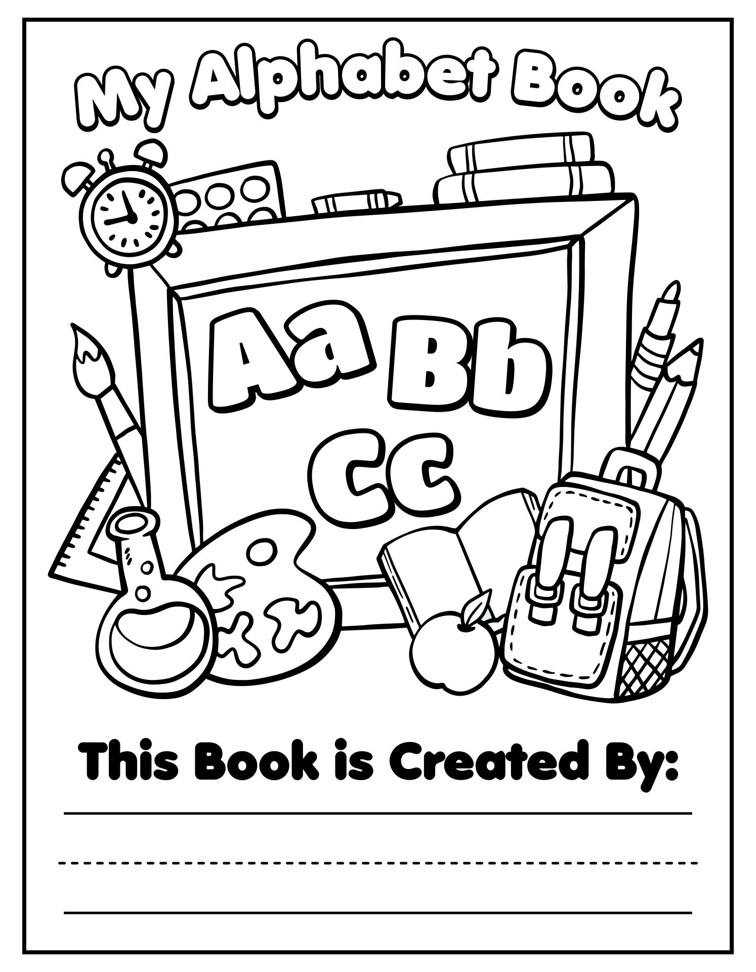 Abc Book Cover Page Printable Reverasite