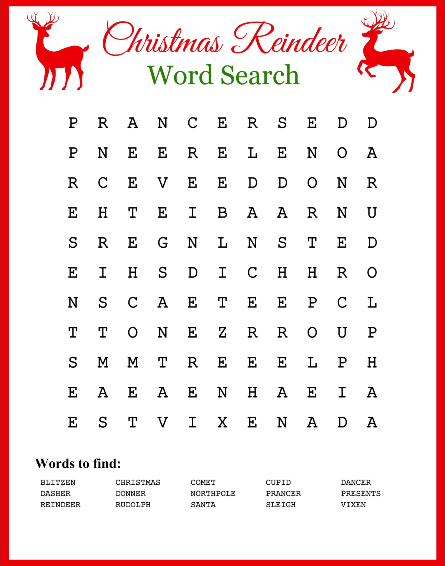 10 Best Printable Christmas Word Search Printablee