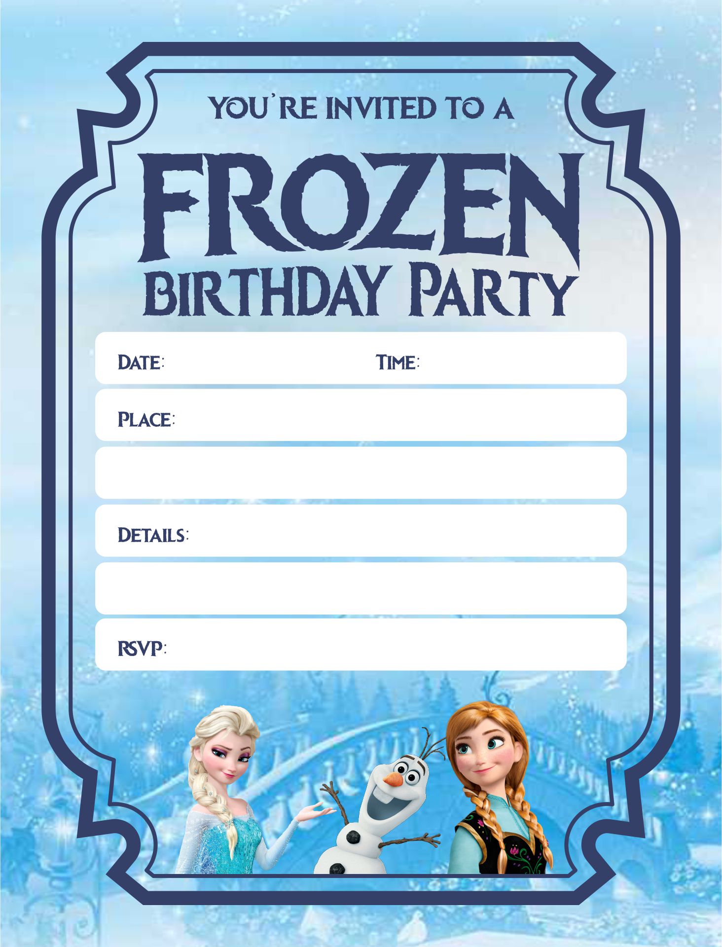 Disney Frozen Birthday Cards 10 Free PDF Printables Printablee