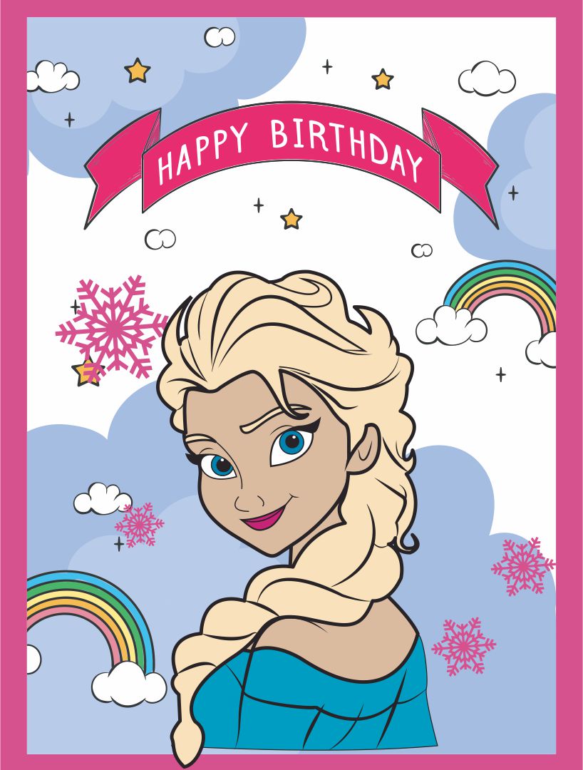 Free Disney Princess Printable Birthday Cards