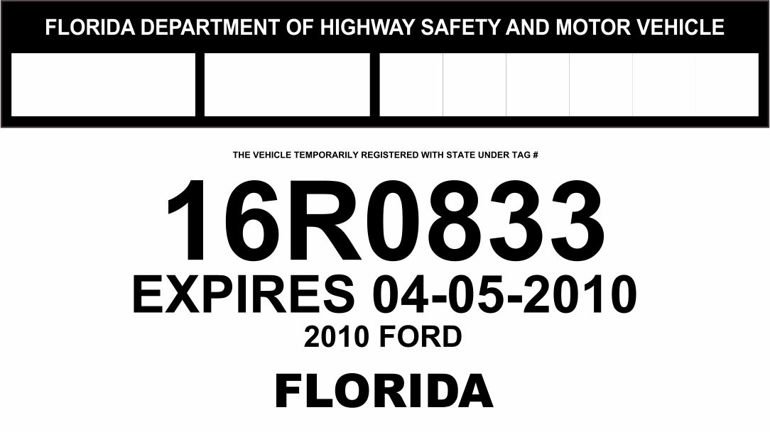 pdf blank printable temporary license plate template