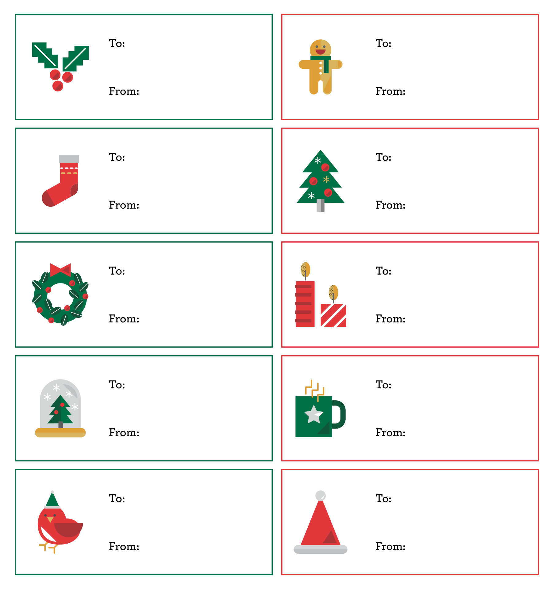 10 Best Christmas Printable Labels Templates PDF For Free At Printablee