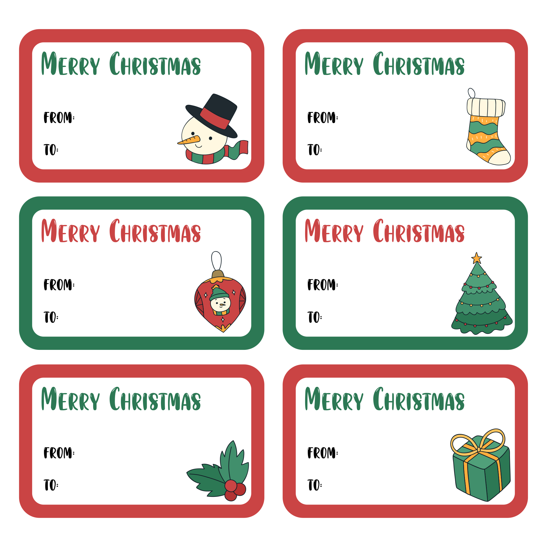 Christmas Labels Free Printable Templates - Printable World Holiday