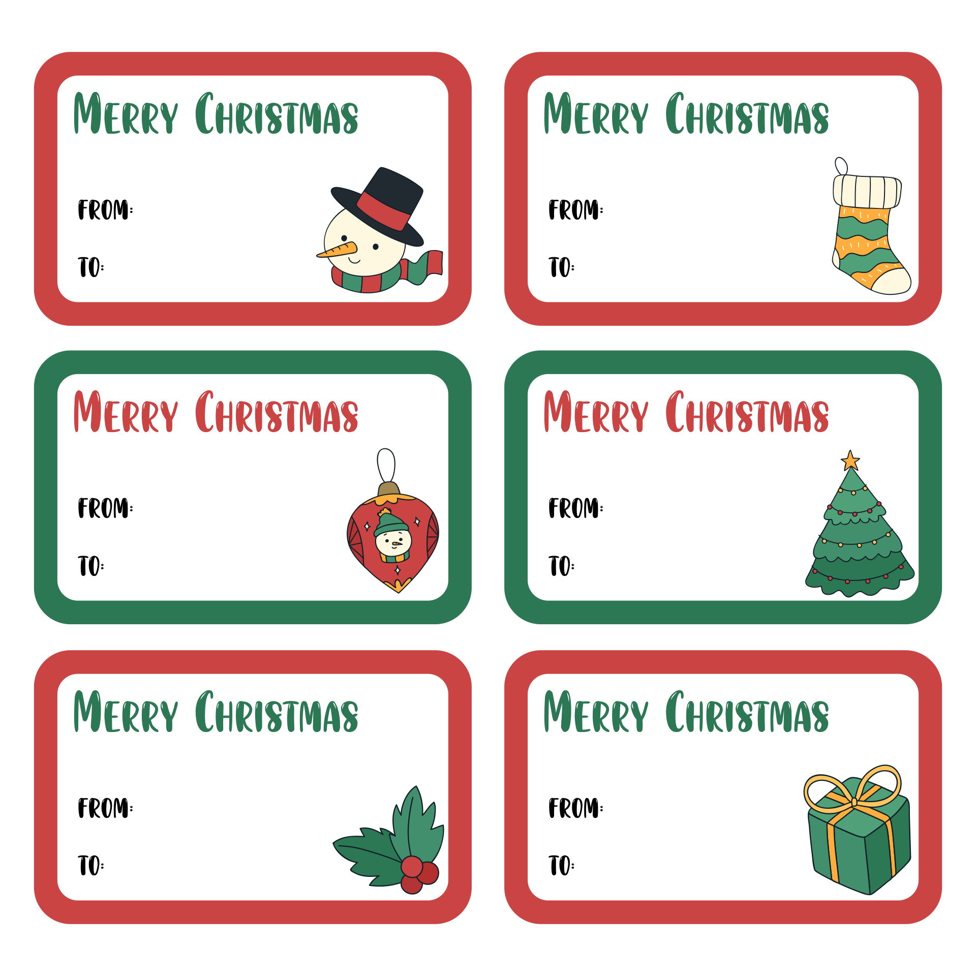 10 Best Christmas Printable Labels Templates PDF For Free At Printablee