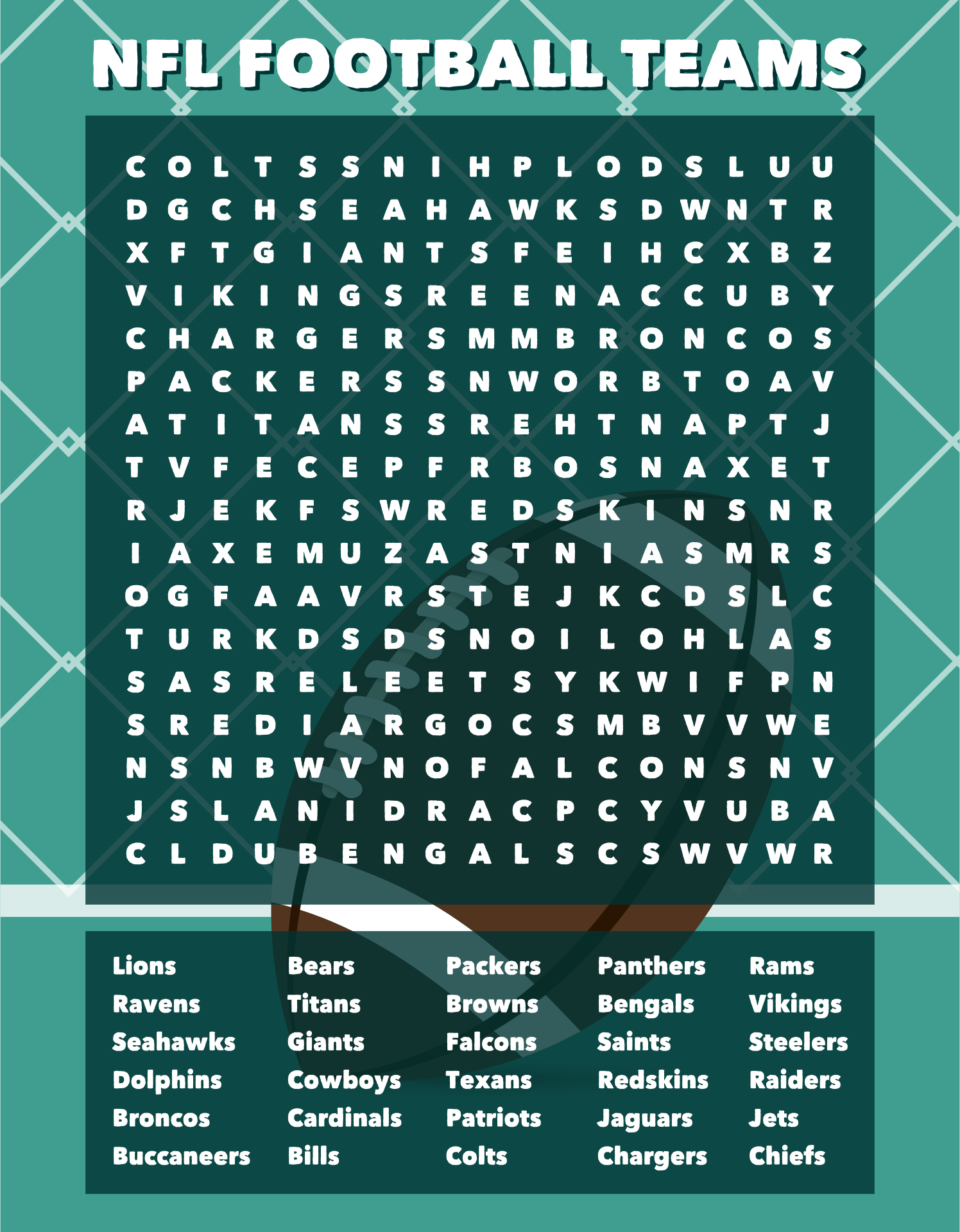 6 Best NFL Football Team Word Search Printable PDF For Free At Printablee