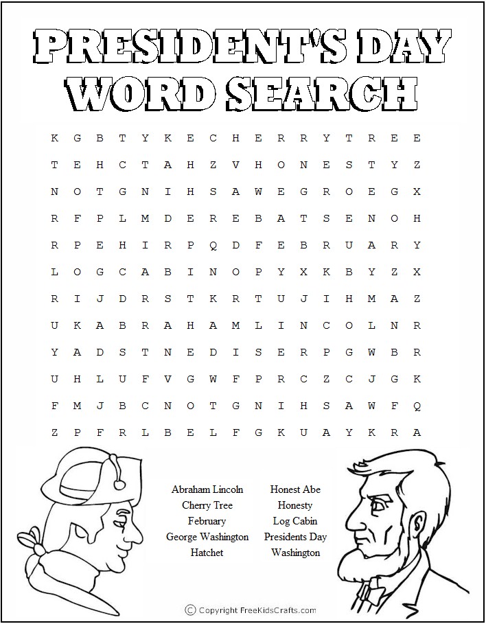 Presidents Day Word Search Printable