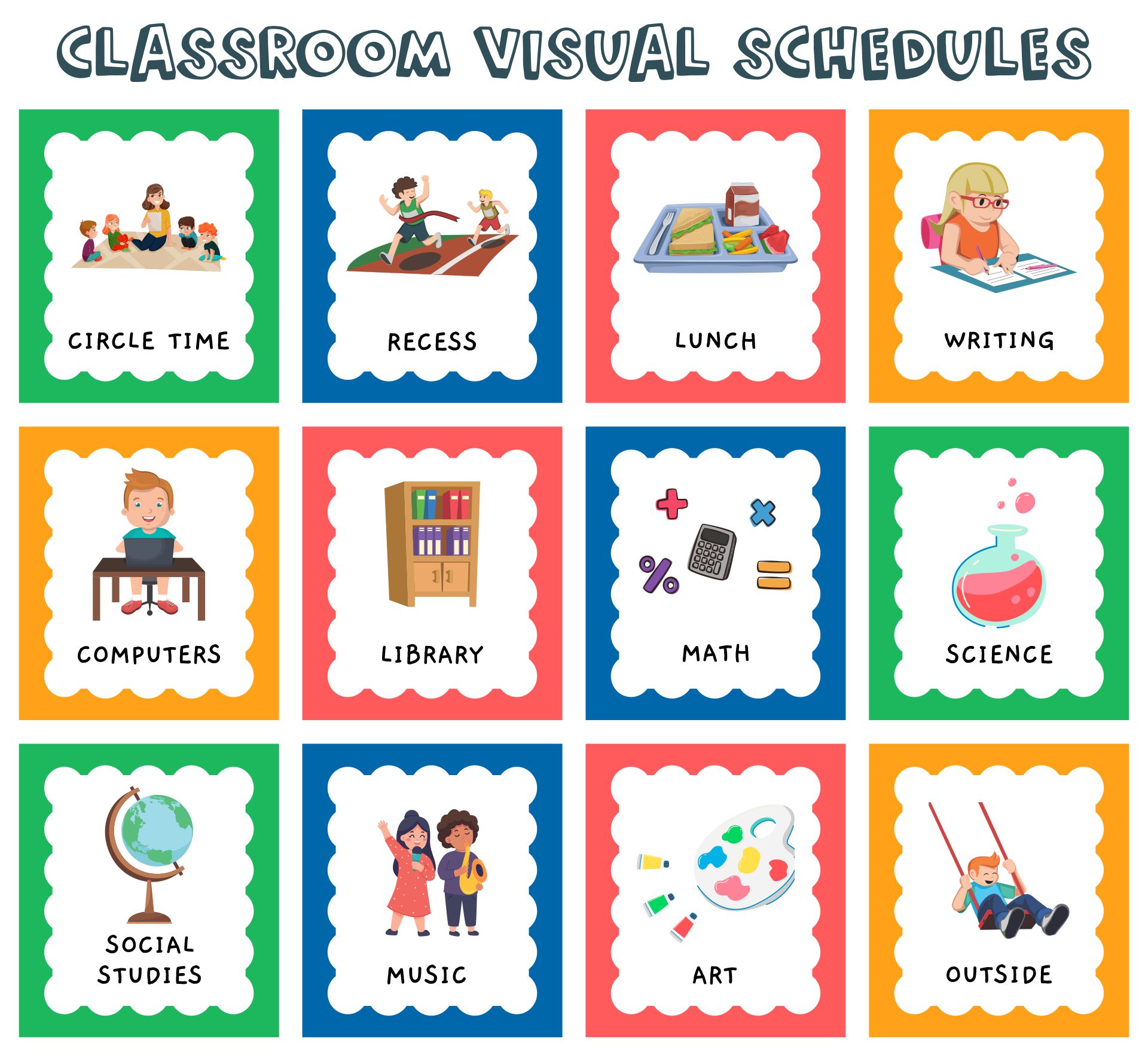 Visual Classroom Schedule Printables