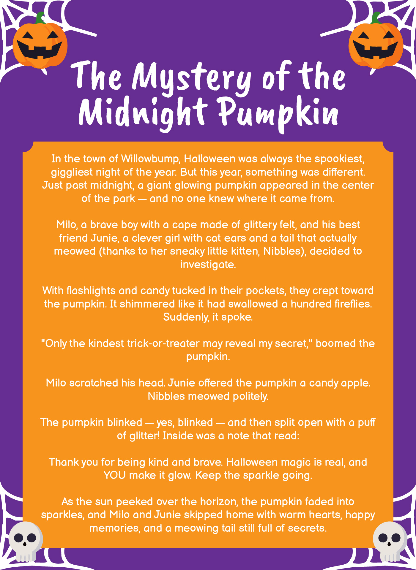 Free Halloween Stories Printables