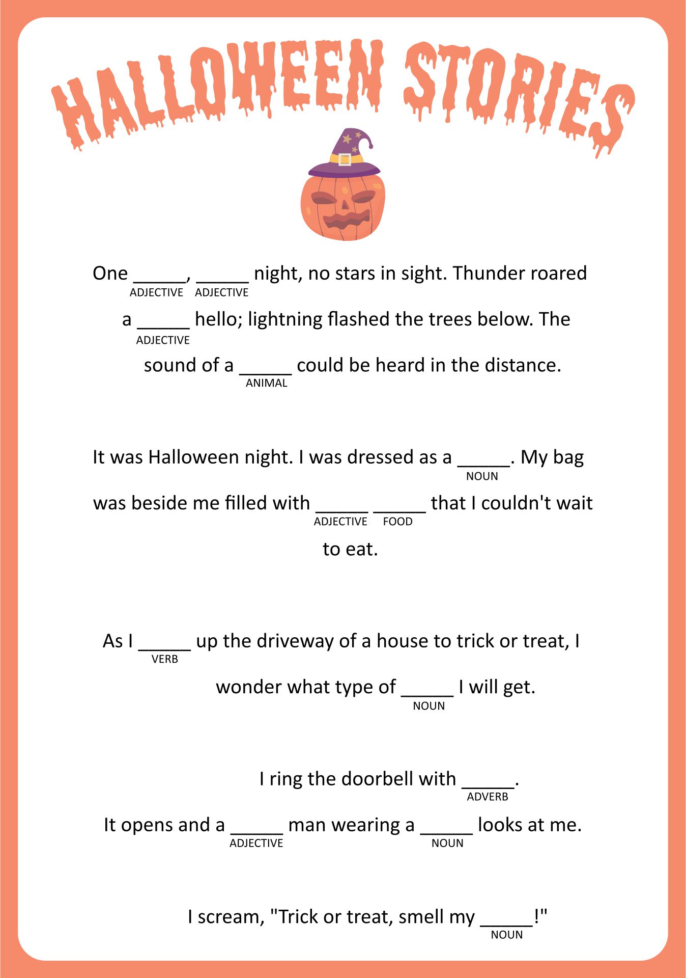 Printable Halloween Stories