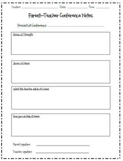 Printable Parent Teacher Conference Form