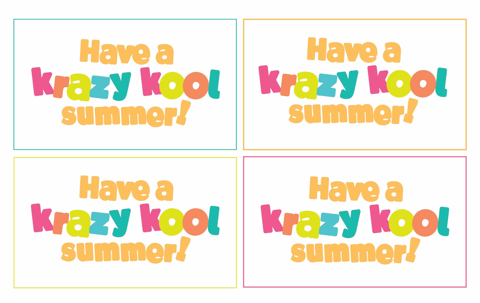 Have A Kool Summer Printable Label