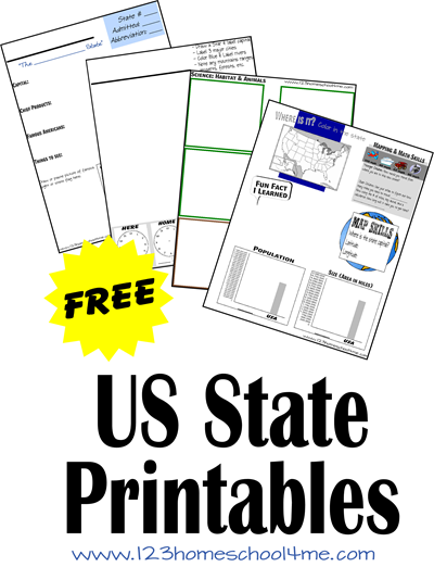 US State Printable Worksheets Free